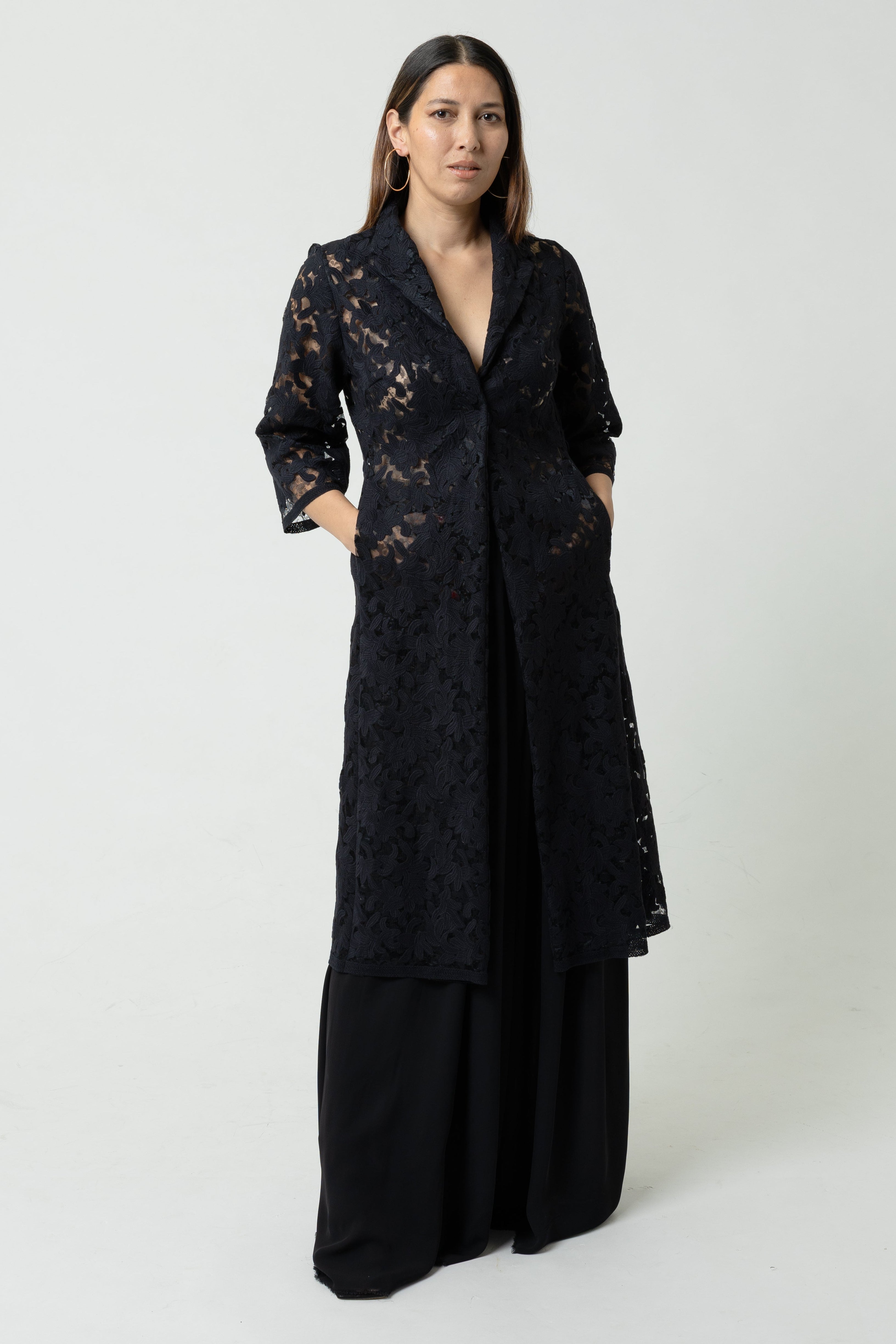 Haruka Coat in Embroidered Lace