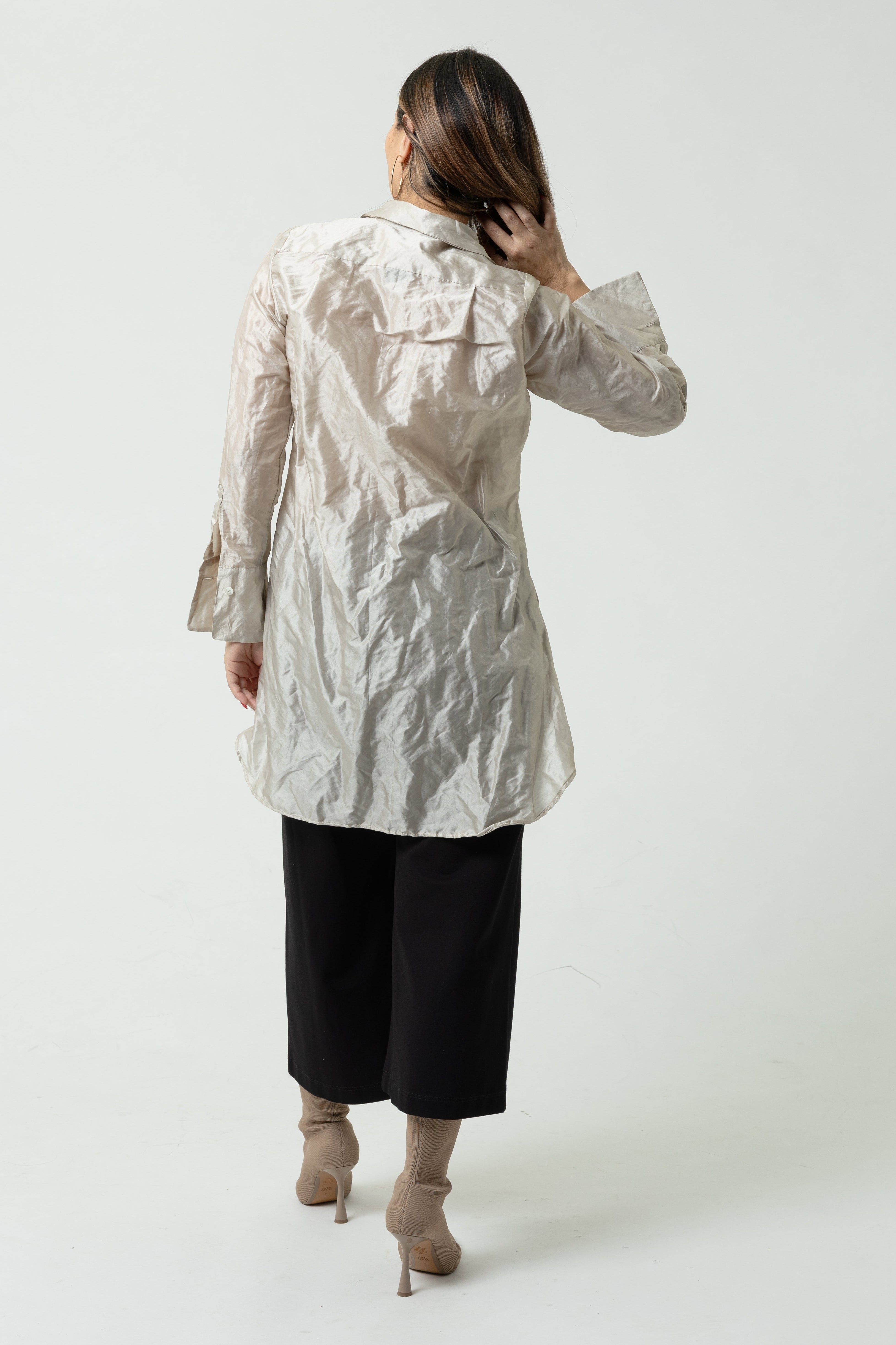 Ginger Blouse in Metal Taffeta
