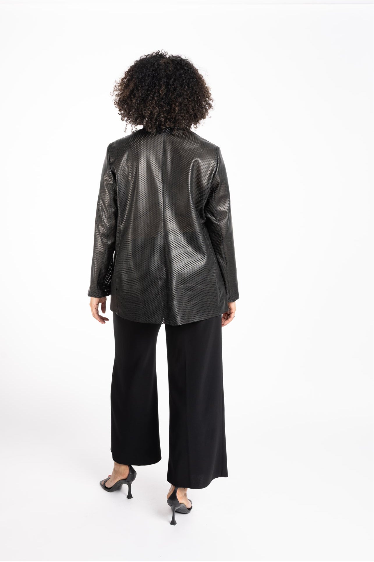 Como Perforated Faux Leather Jacket