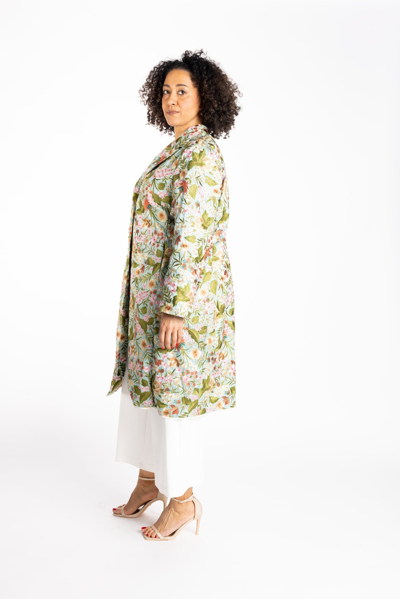 Martina Long Jacket in Floral Embroidery