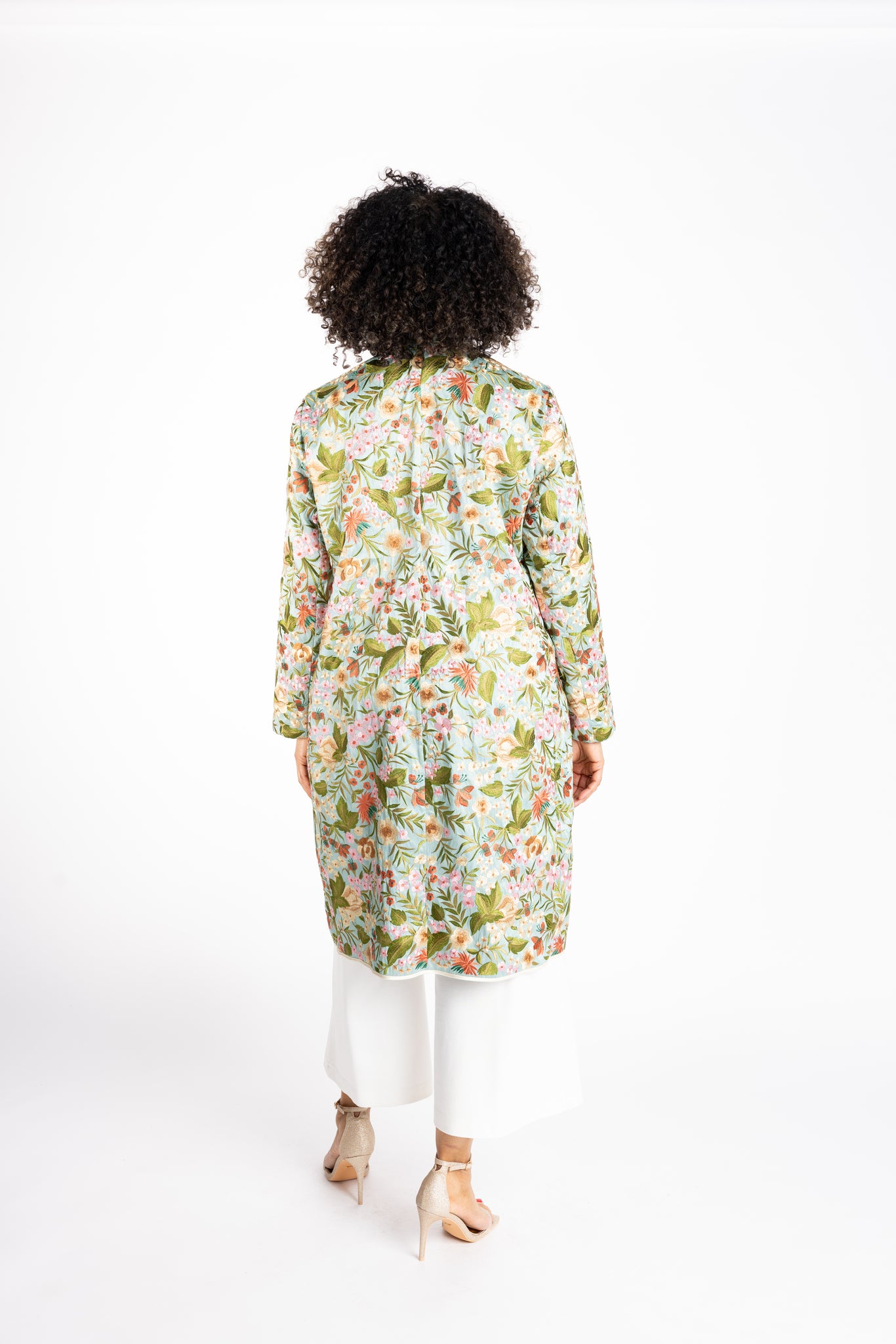 Martina Long Jacket in Floral Embroidery