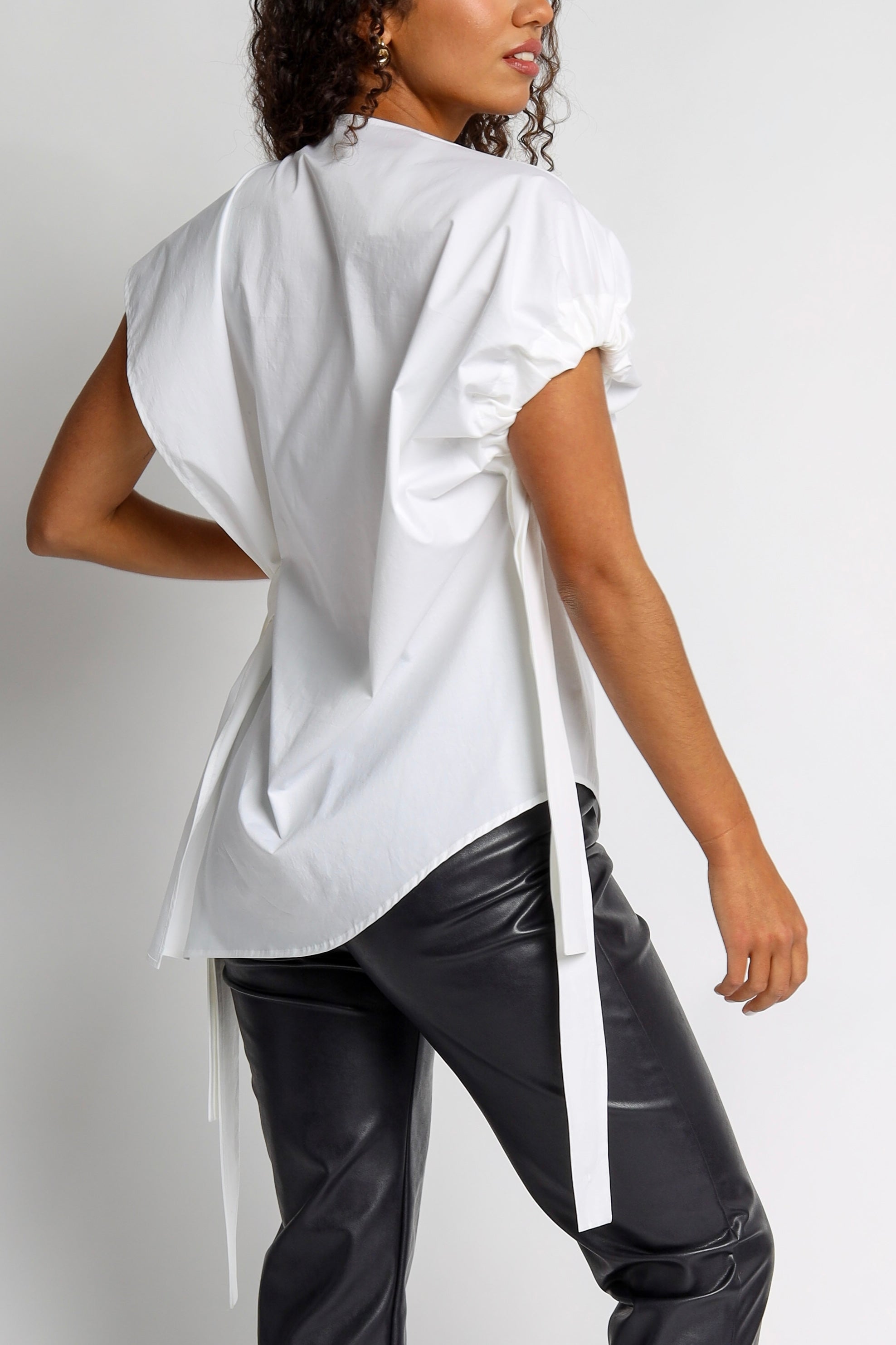 Fumi Blouse in Lightly Crushed Cotton