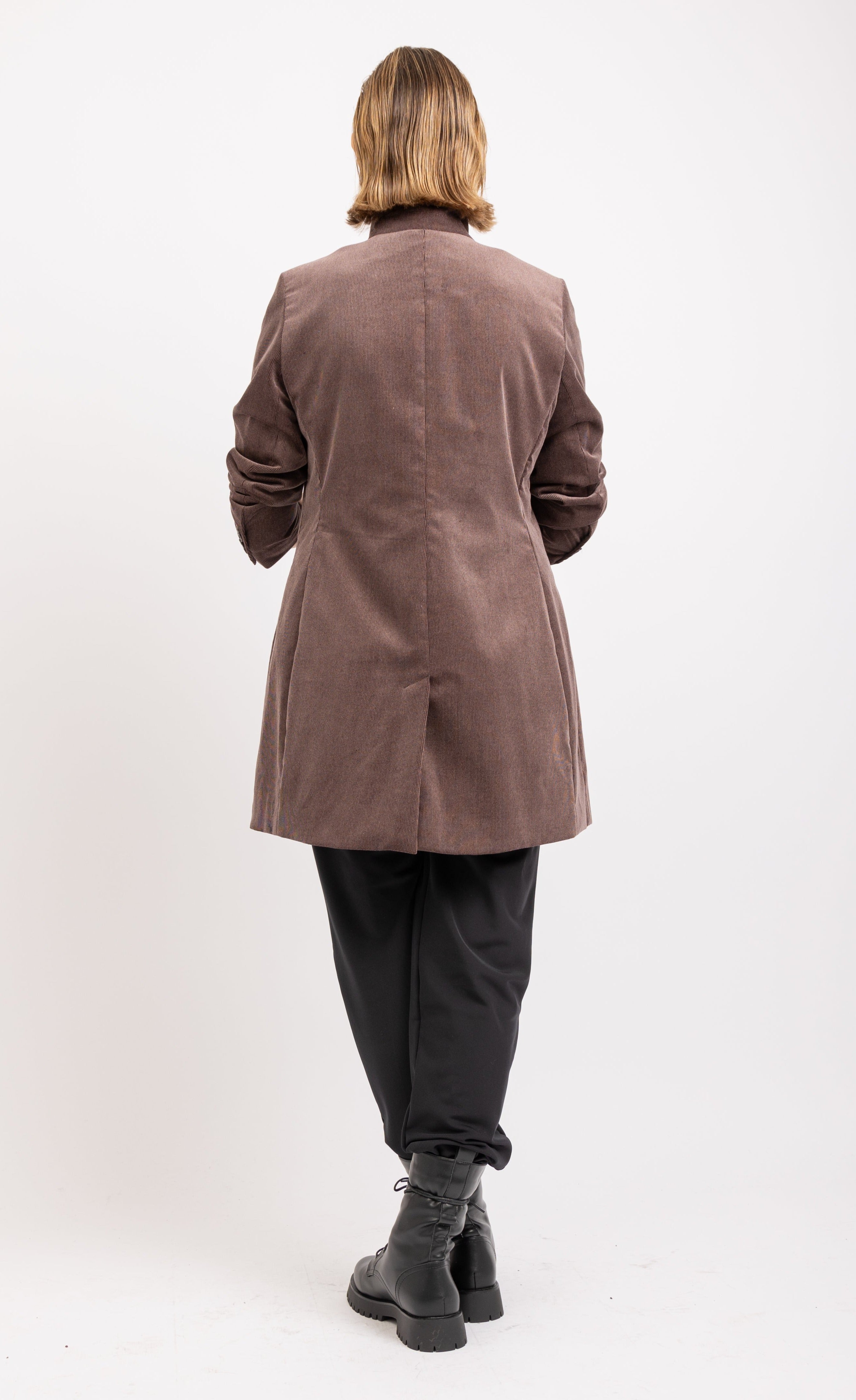 Mabel Long Blazer in Cotton Changeant Micro Manchester - ADAM BRODY Zürich