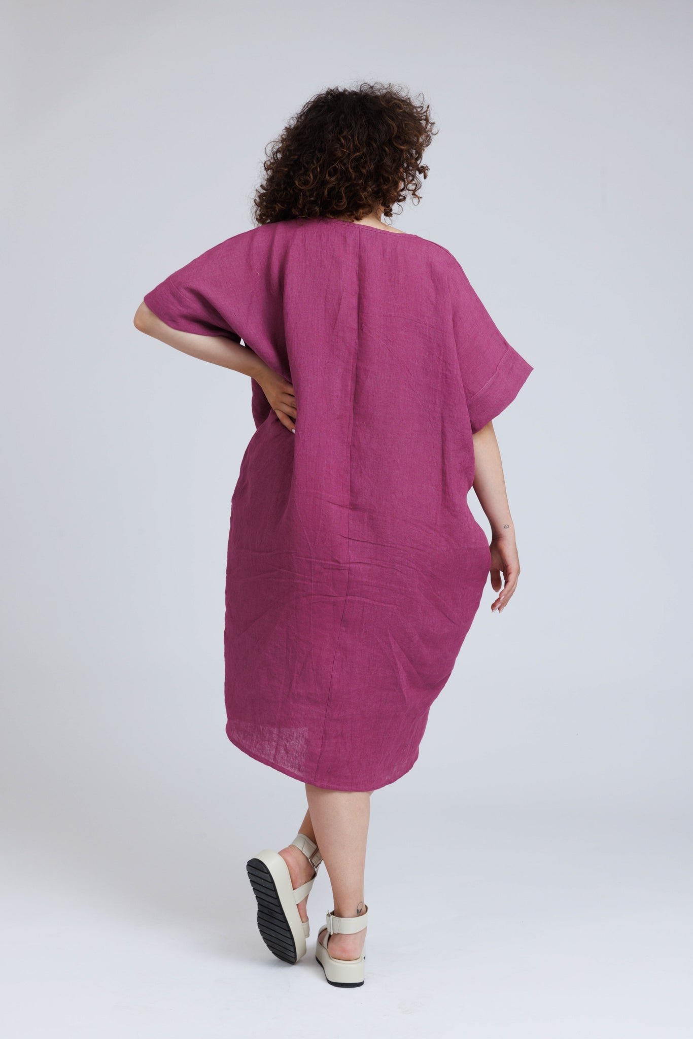 Nadine Dress in Pink Linen - ADAM BRODY Zürich