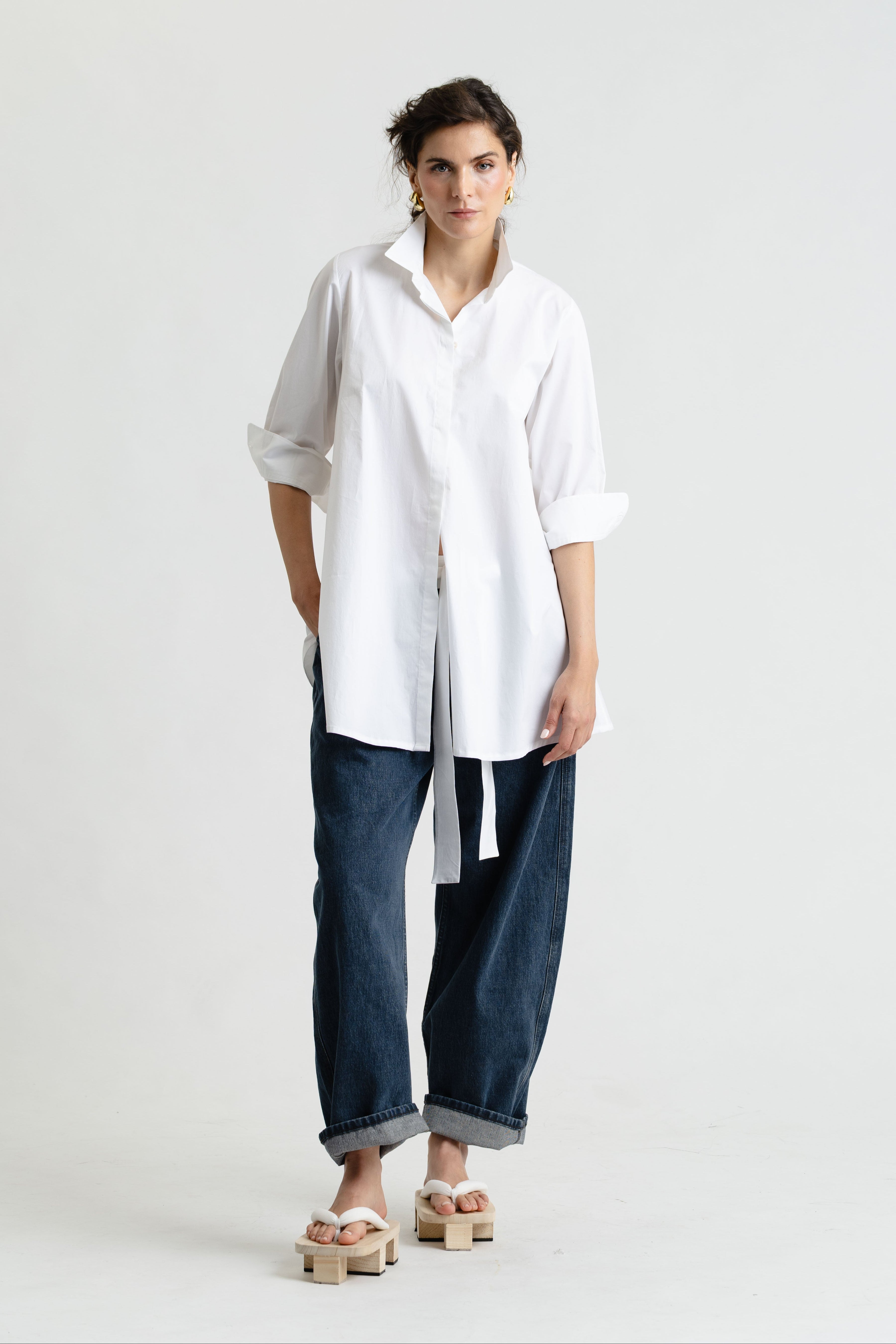 Yoko Blouse in Lightly Crushed Cotton