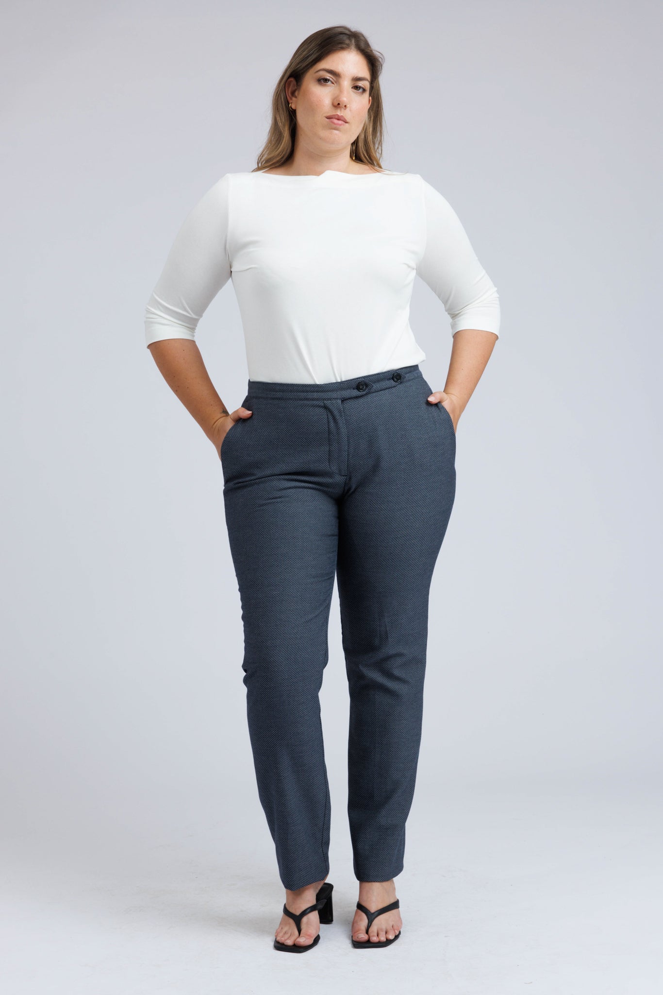 Thea Trousers in Micro Piqué Cotton Mix - ADAM BRODY Zürich