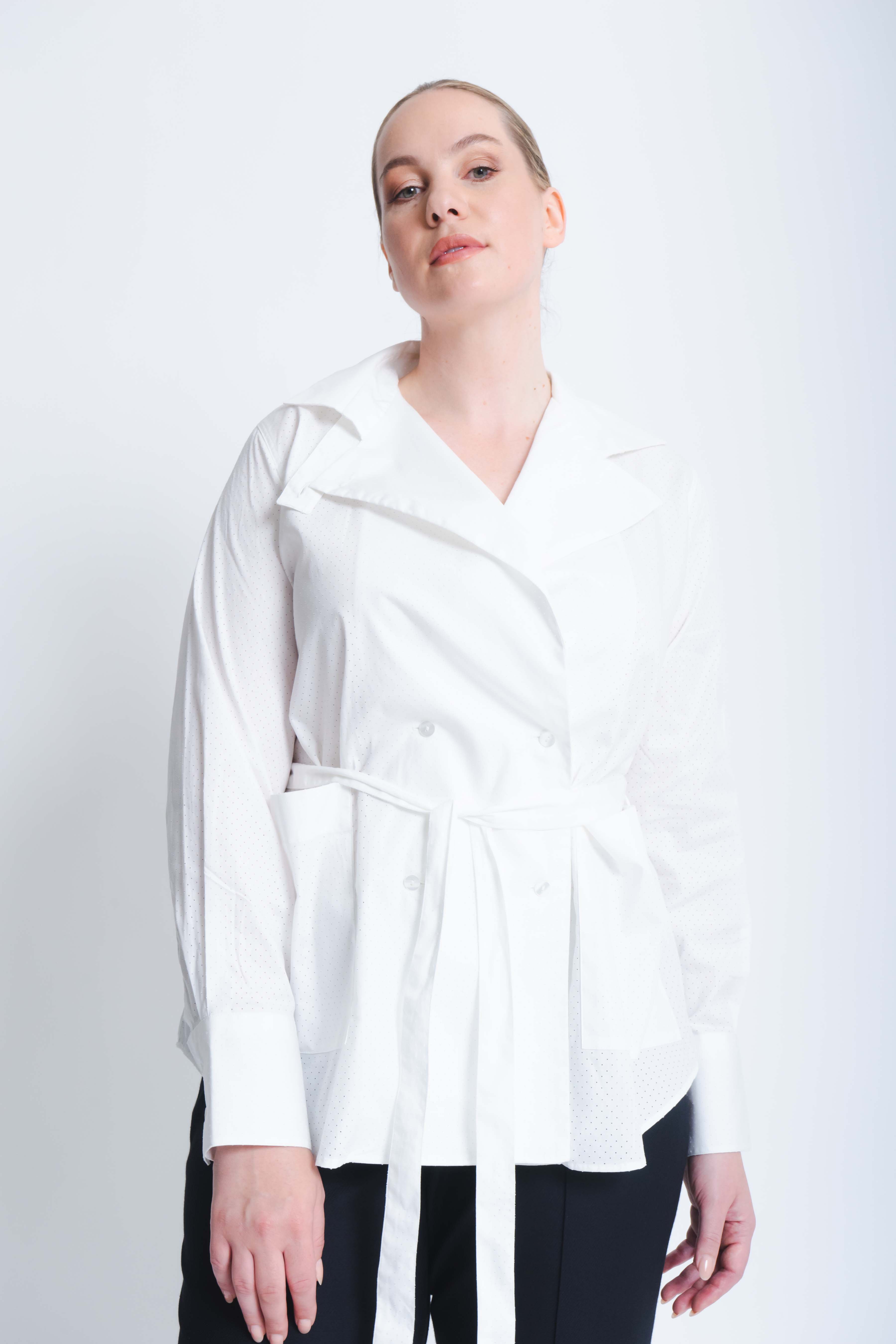 Ayumi Blouse in Perforated Cotton - ADAM BRODY Zürich