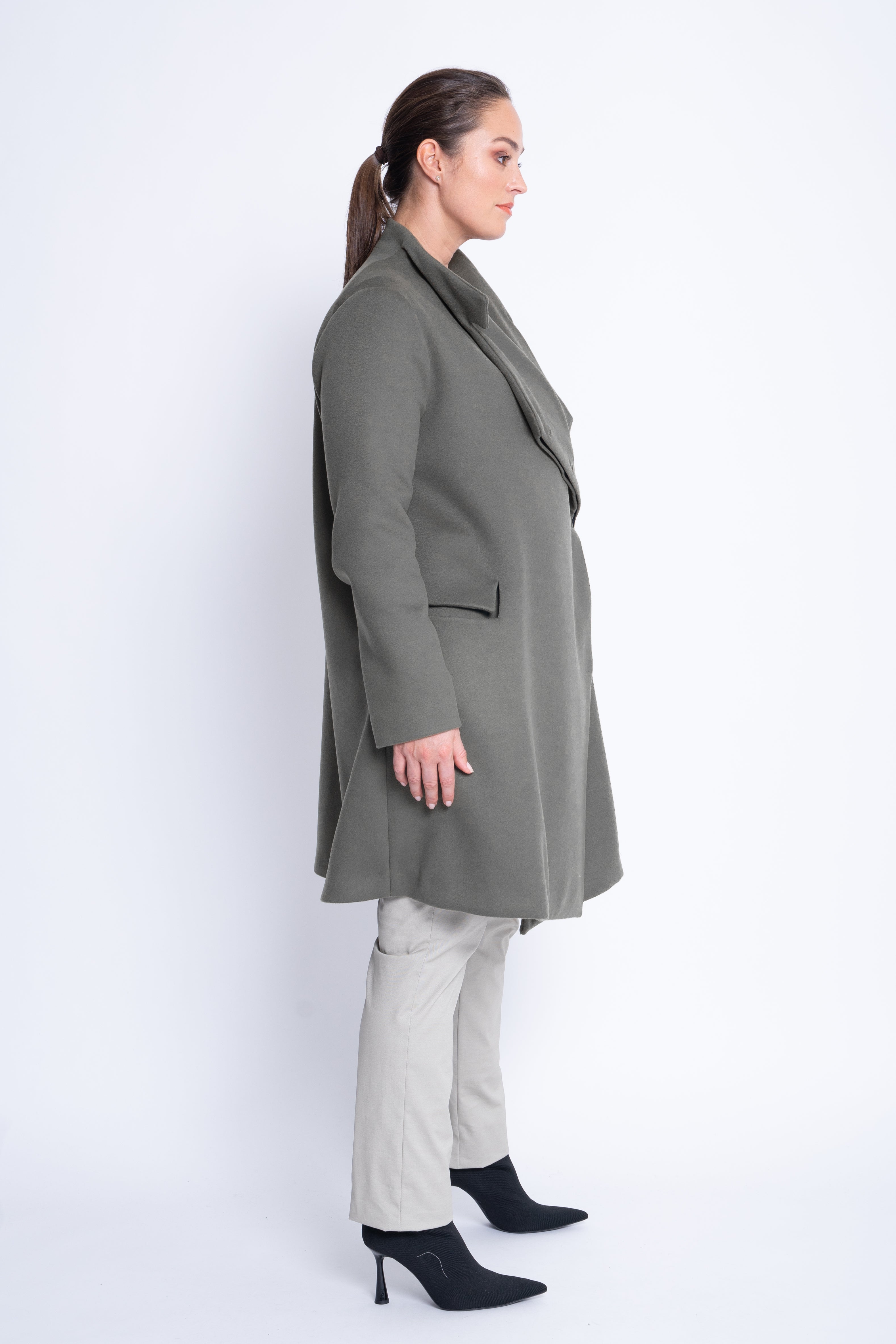 Gianna Coat in Anthracite Double Face Wool & Cashmere - ADAM BRODY Zürich