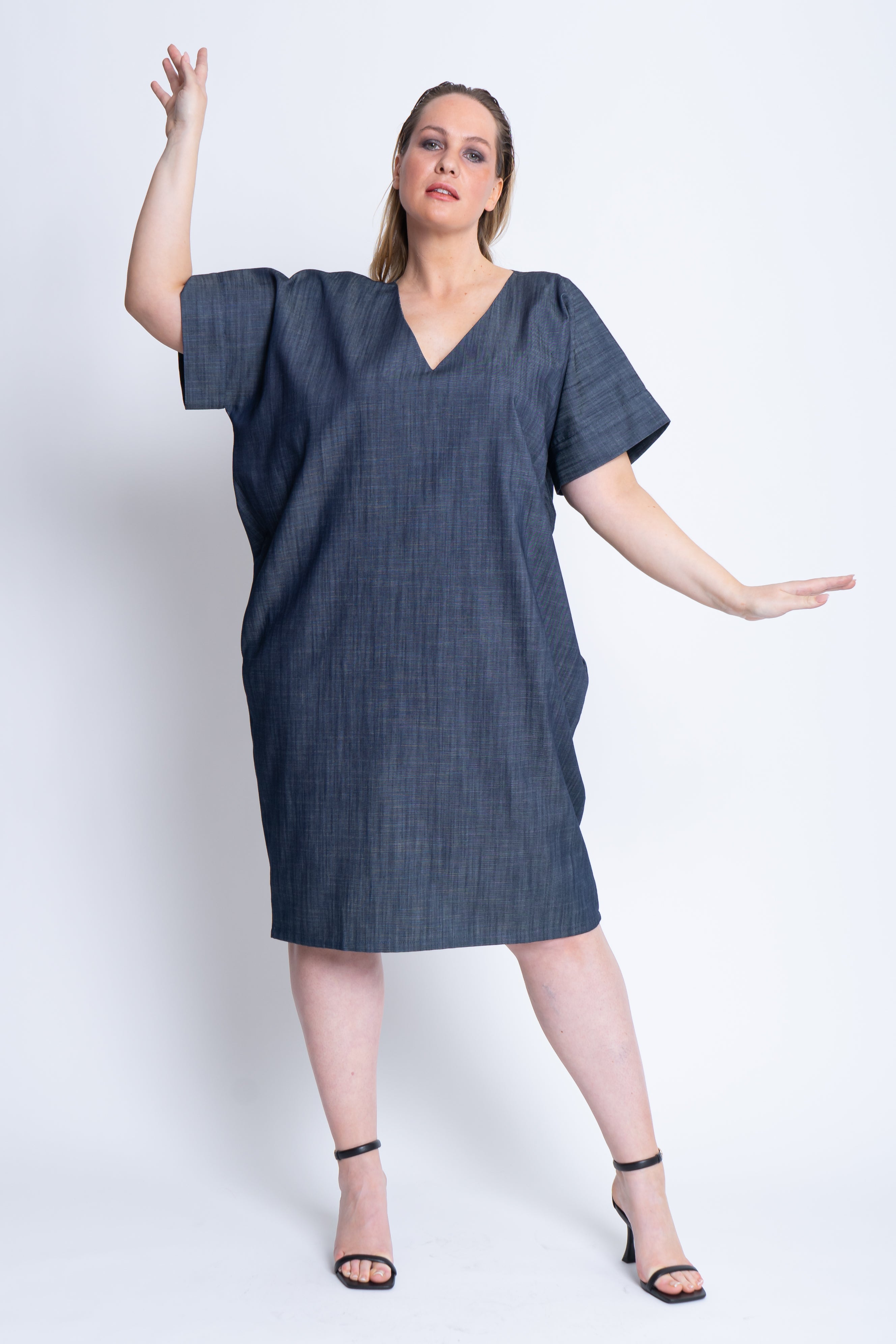 Nadine Dress in Cotton Denim - ADAM BRODY Zürich