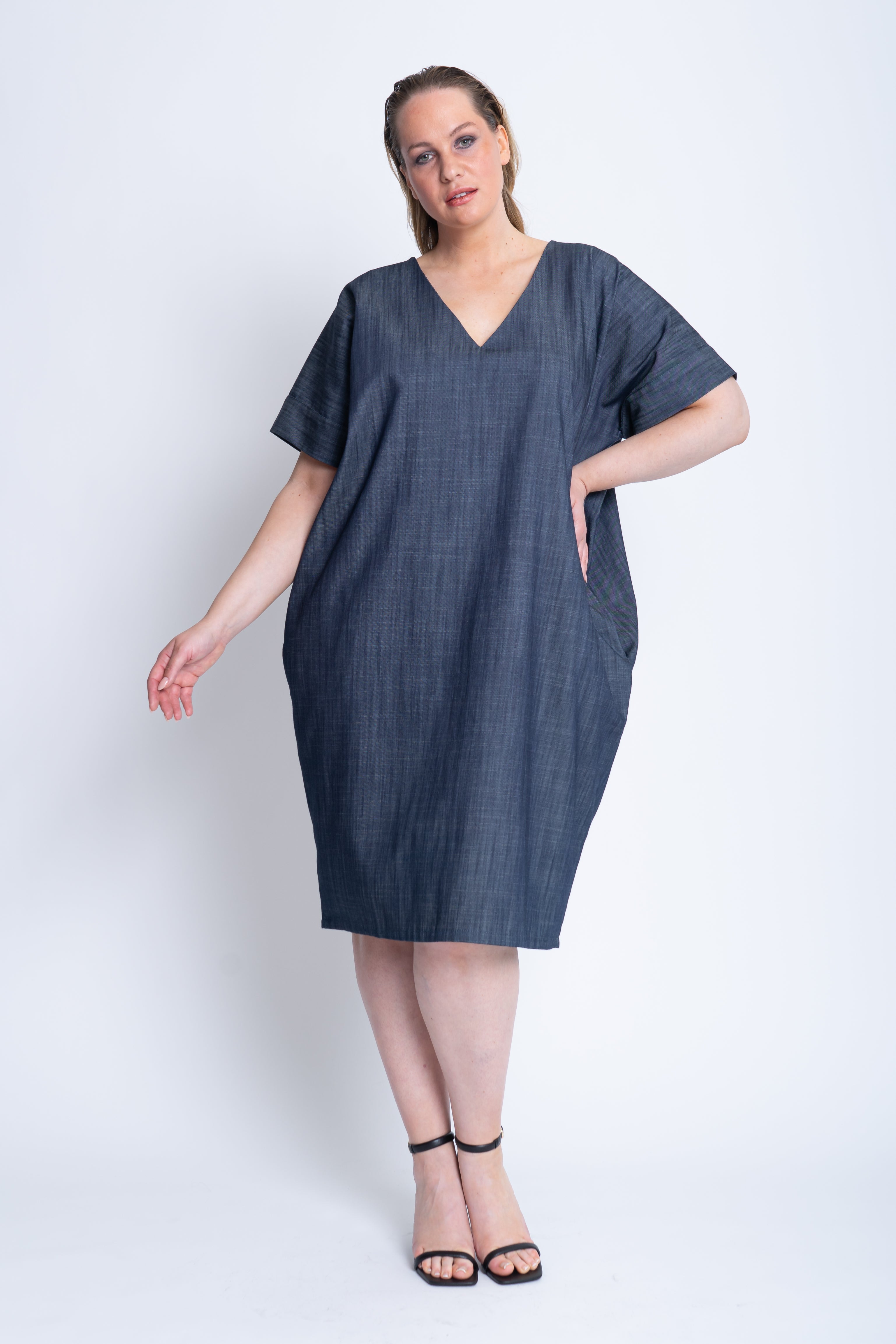 Nadine Dress in Cotton Denim - ADAM BRODY Zürich