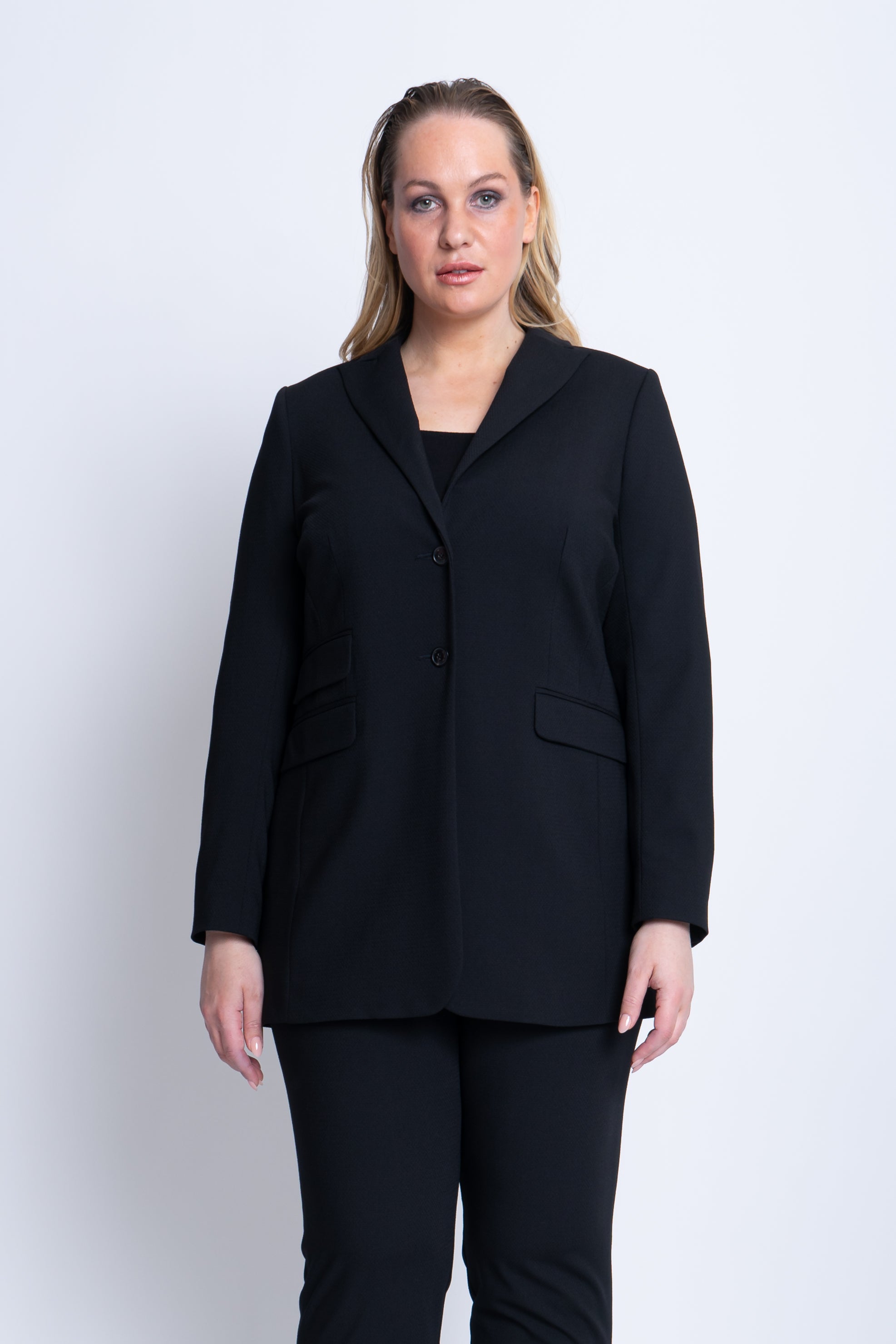 Sophia Long Blazer in Micro Pique Wool Mix - ADAM BRODY Zürich