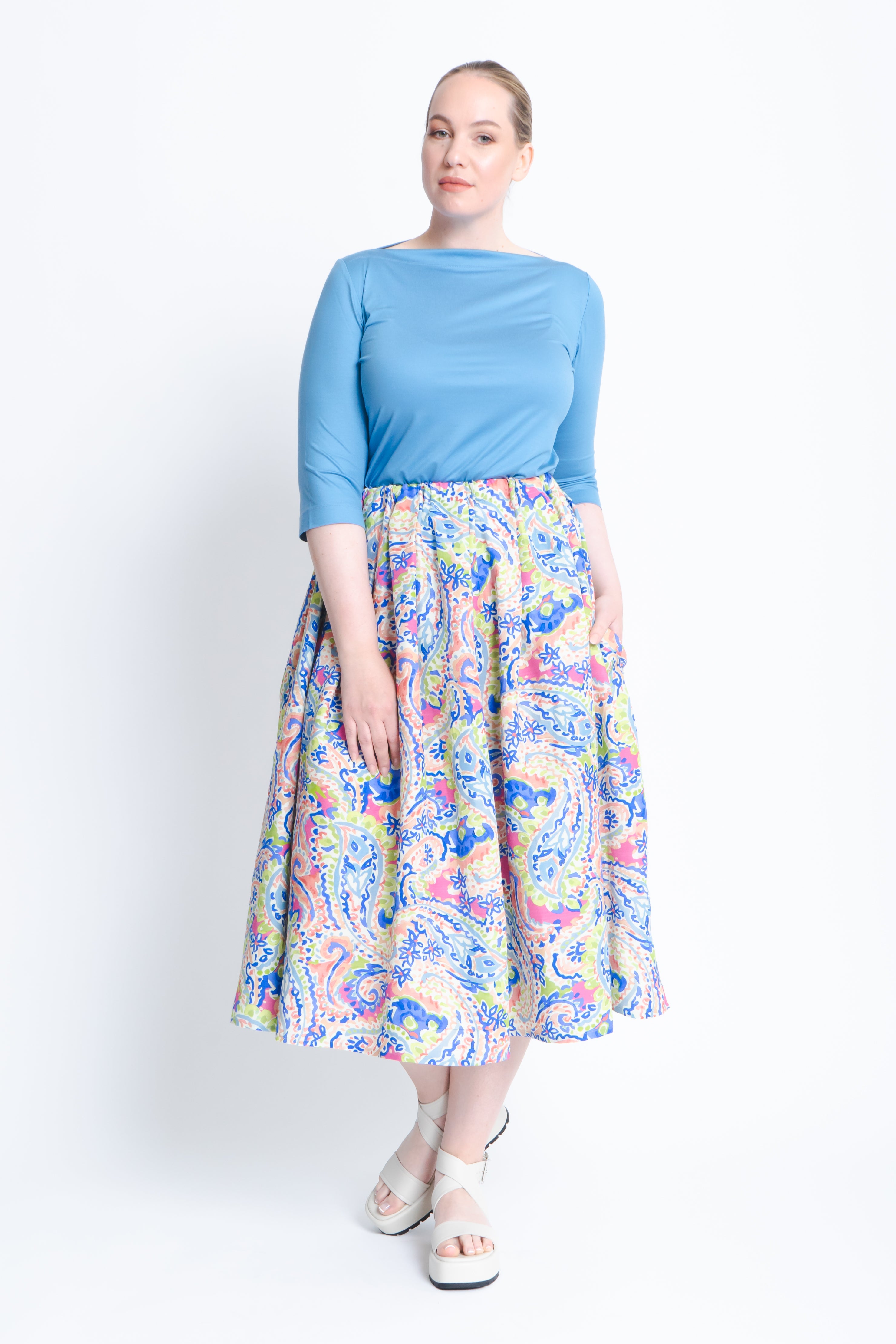 Tulip Skirt in Viscose Paisley Print - ADAM BRODY Zürich