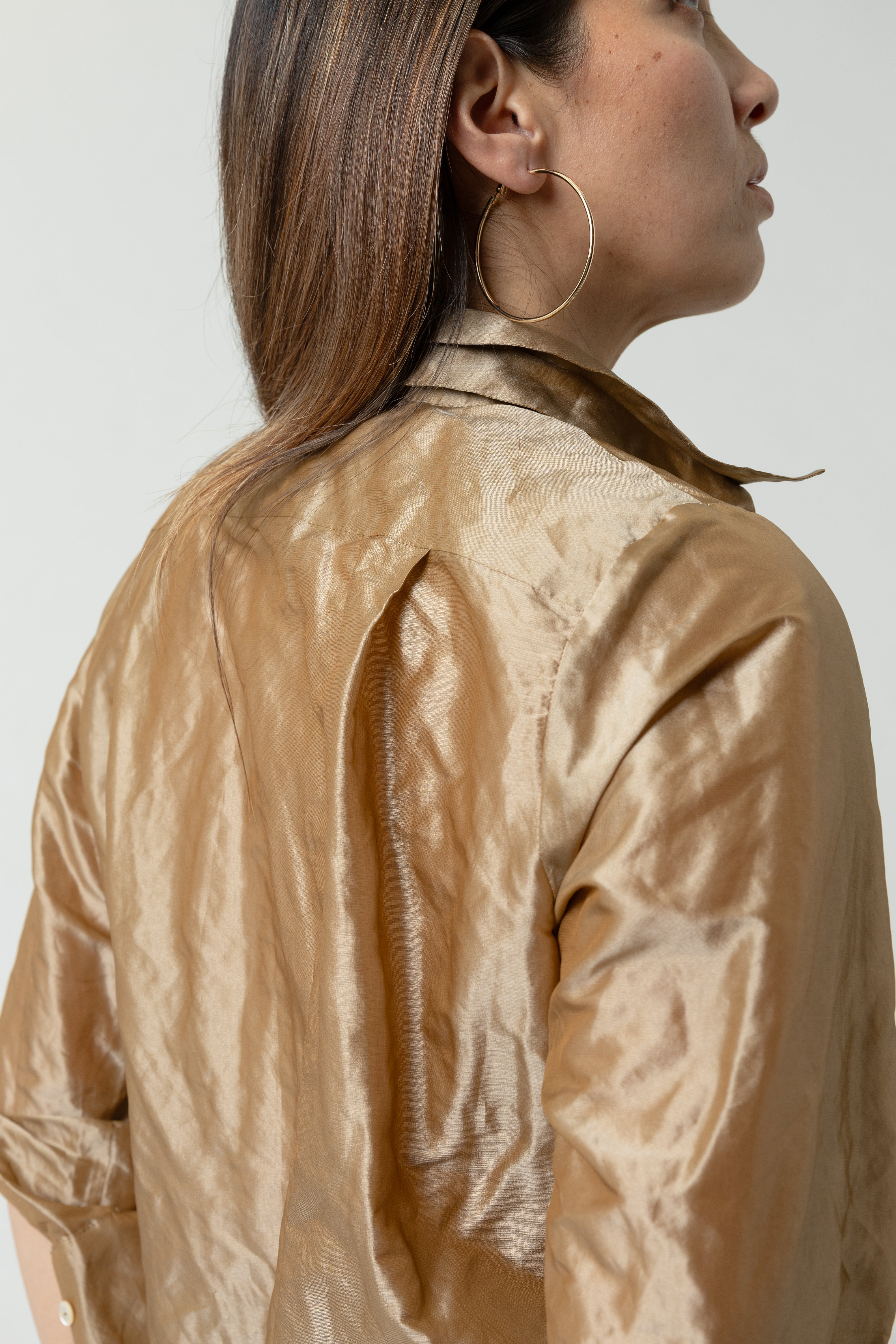 Ginger Blouse in Metal Taffeta