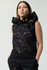 Haruka Sleeveless Top in Embroidered Lace