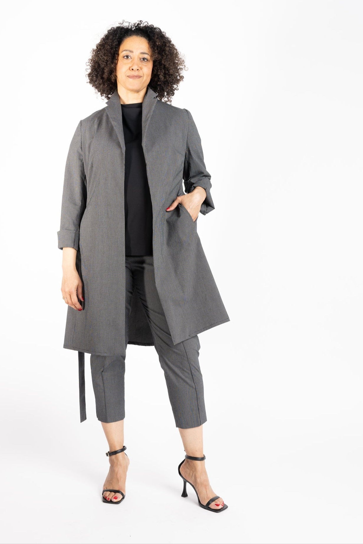 Brandy Long Jacket in Cotton Mix