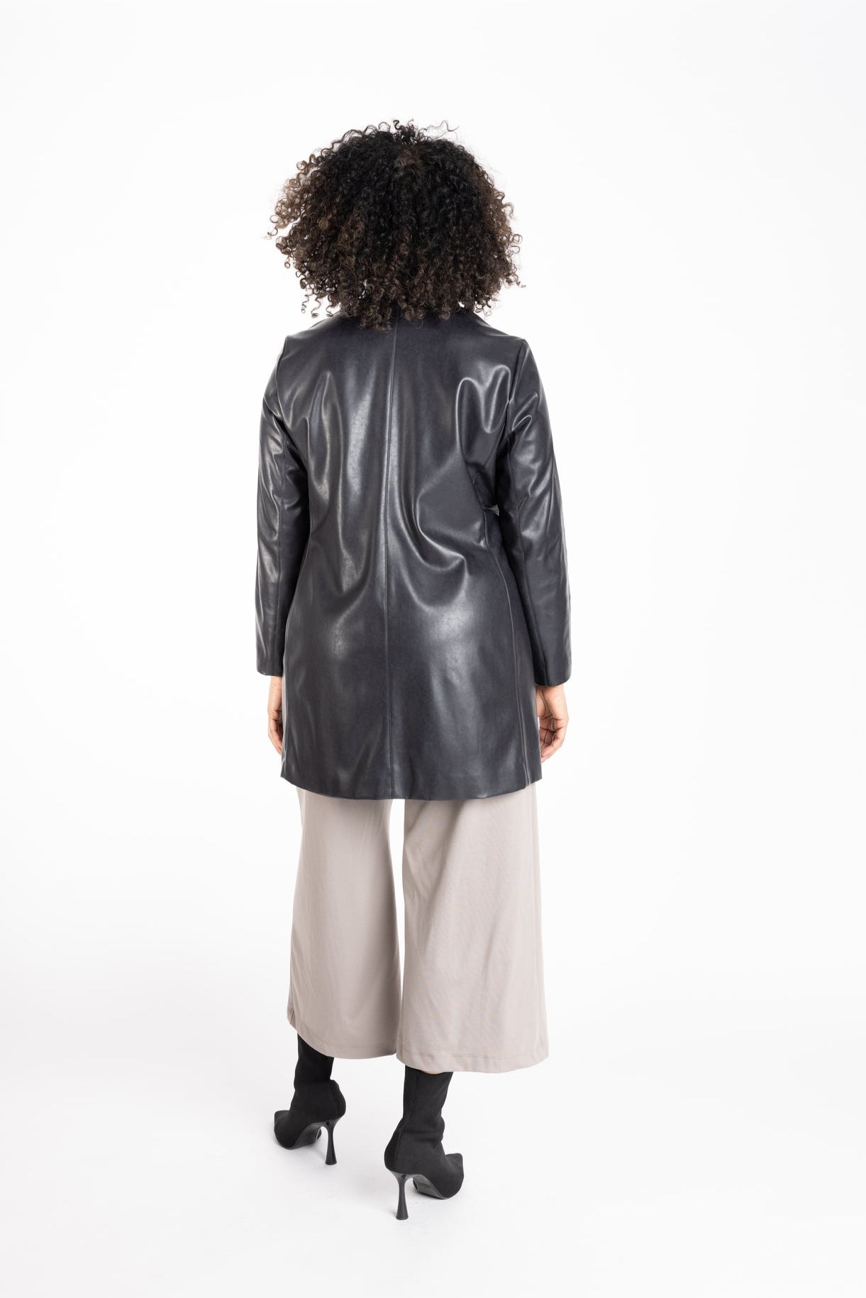 Venice Faux Leather Jacket in Aubergine-Black