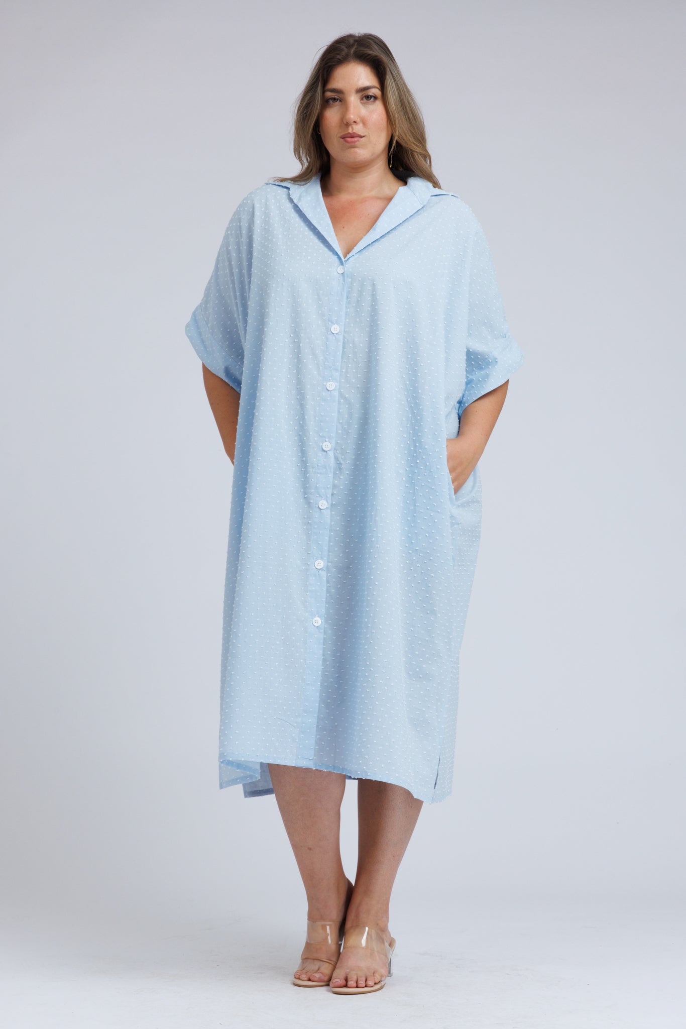 Etta Blouse Dress in Structured Woven Cotton - ADAM BRODY Zürich