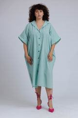 Etta Blouse Dress in Structured Woven Cotton - ADAM BRODY Zürich