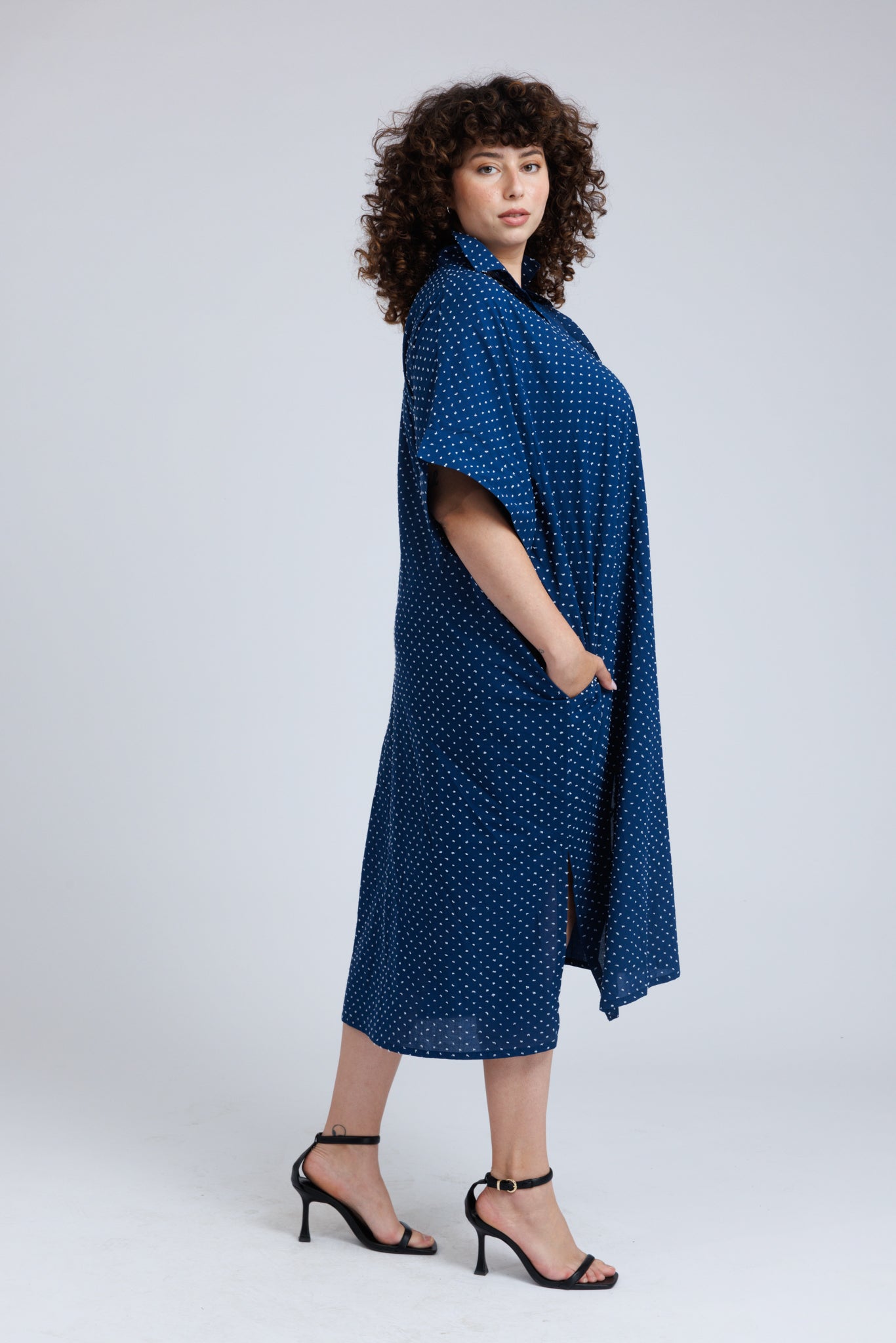 Etta Blouse Dress in Structured Woven Cotton - ADAM BRODY Zürich