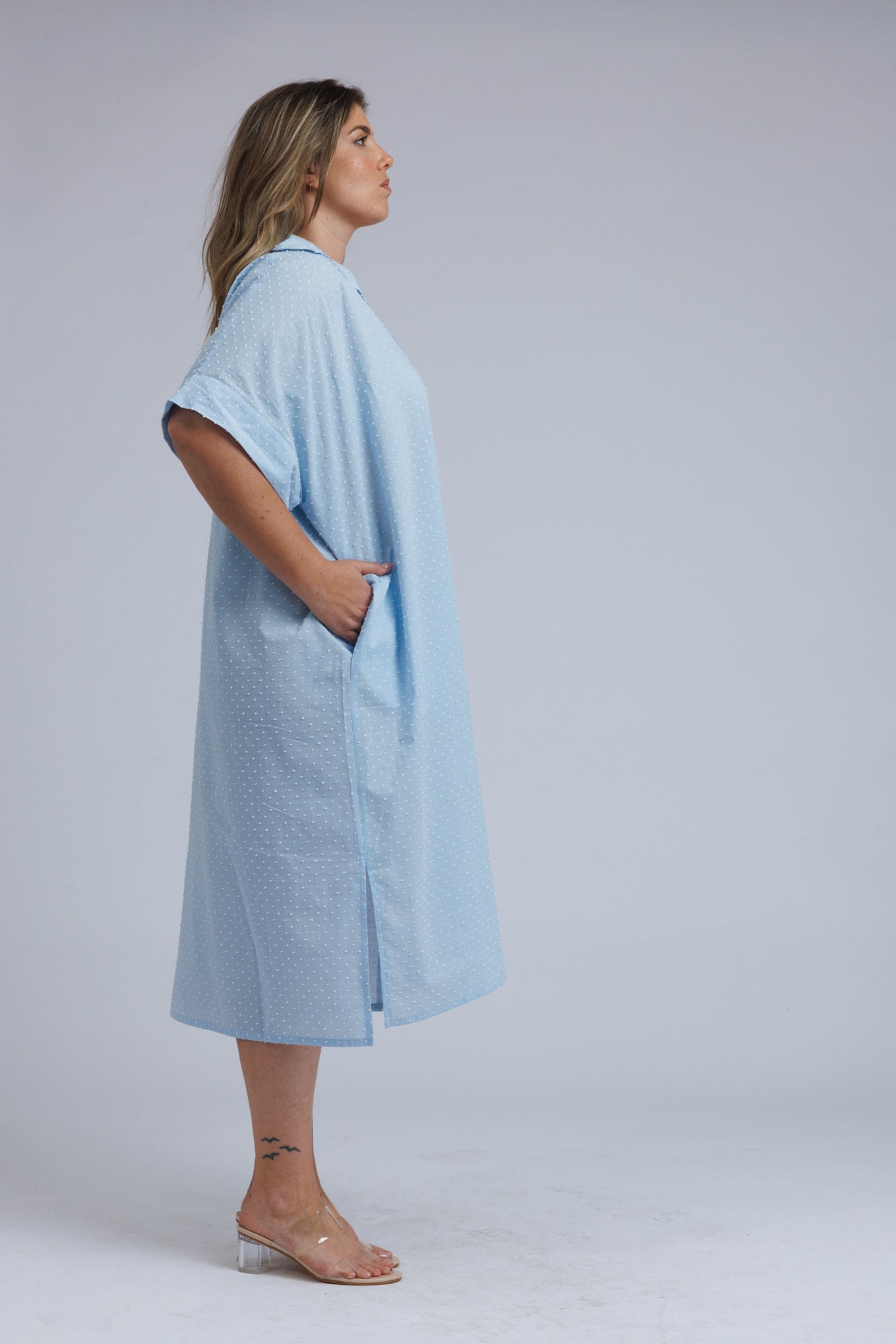 Etta Blouse Dress in Structured Woven Cotton - ADAM BRODY Zürich