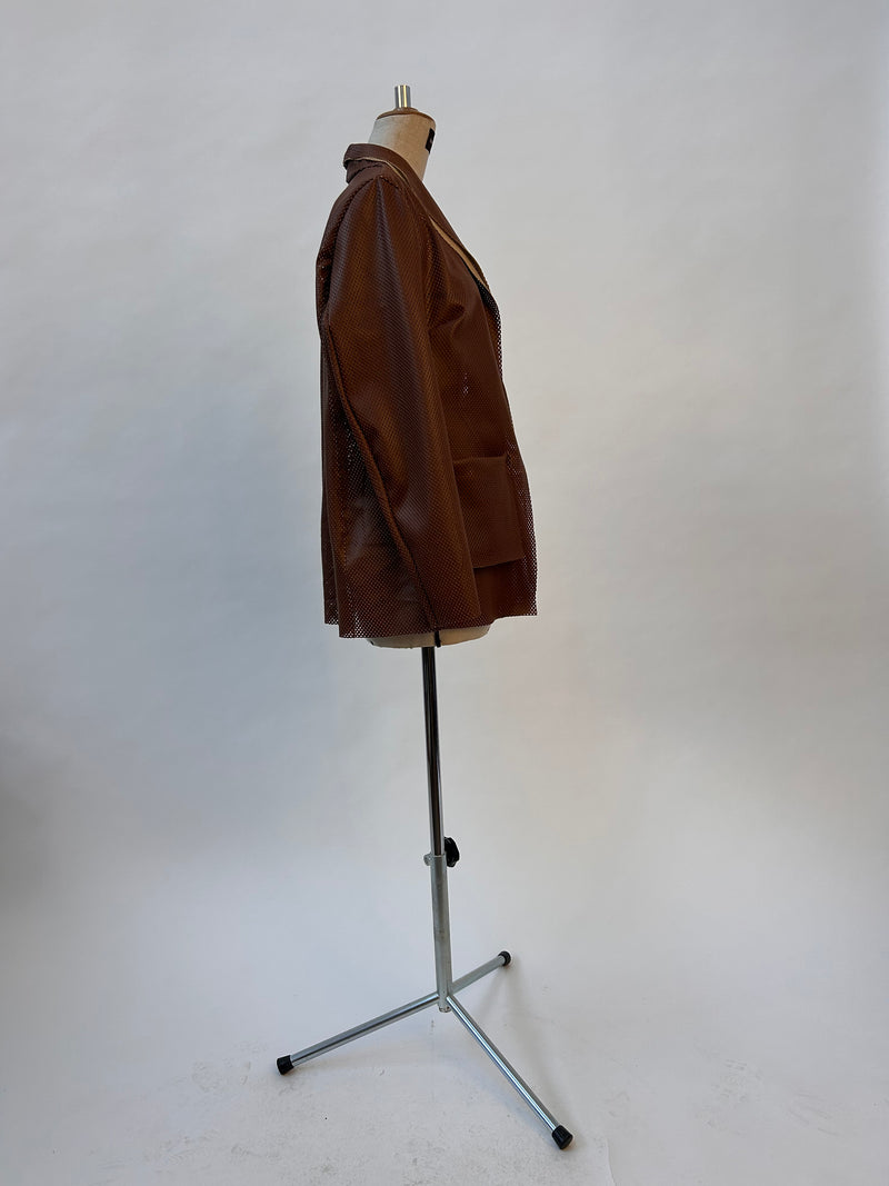 Como black perforated leatherette jacket