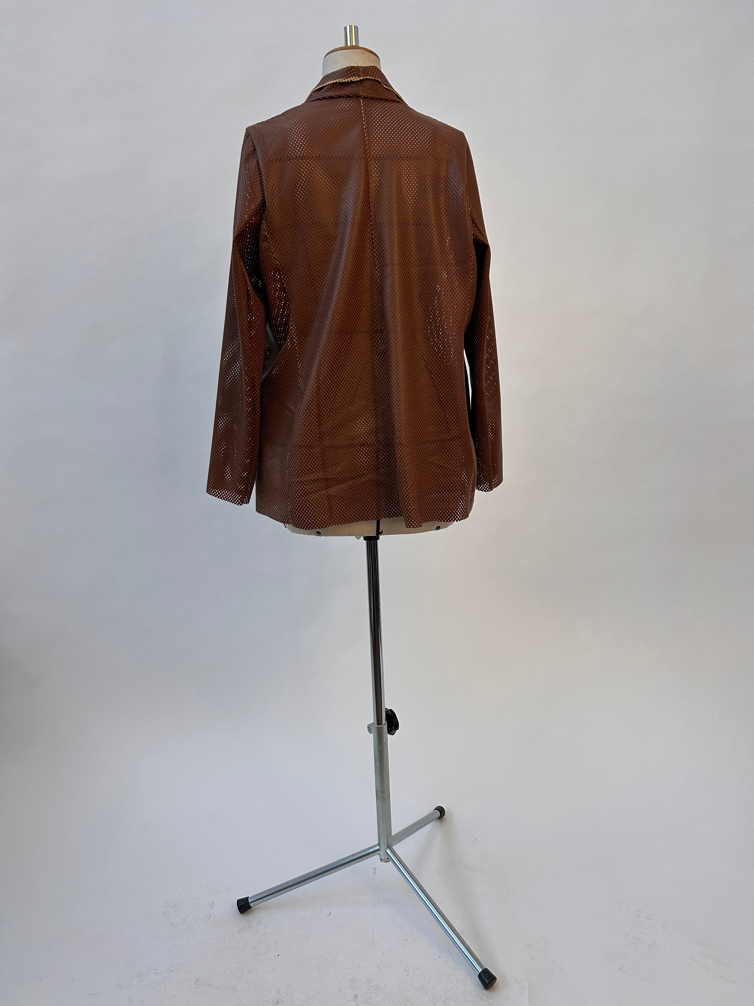 Como Perforated Faux Leather Jacket