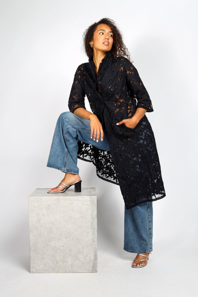 Haruka Coat in Embroidered Lace
