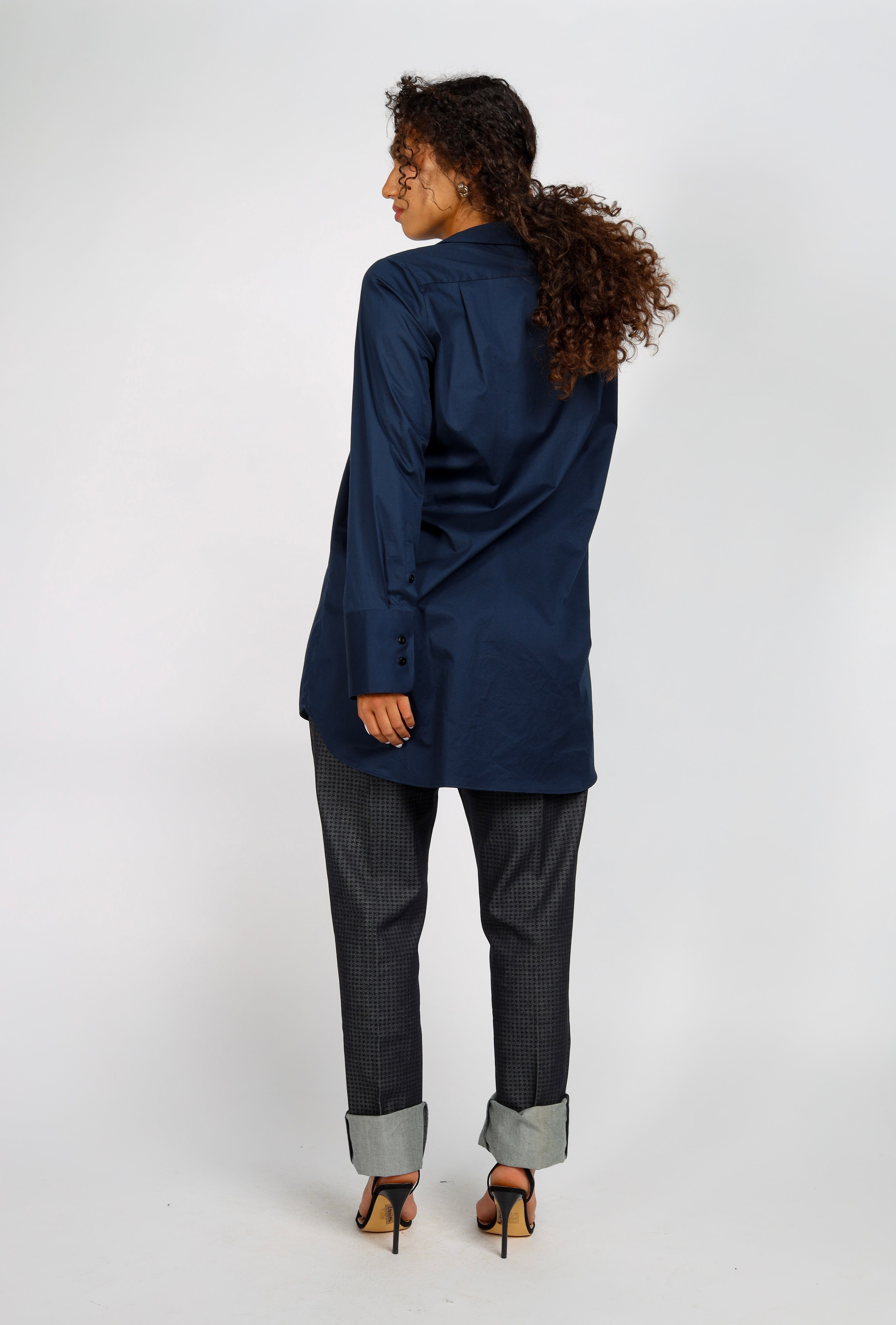 Angai Bluse aus Leicht Gecrashter Baumwolle