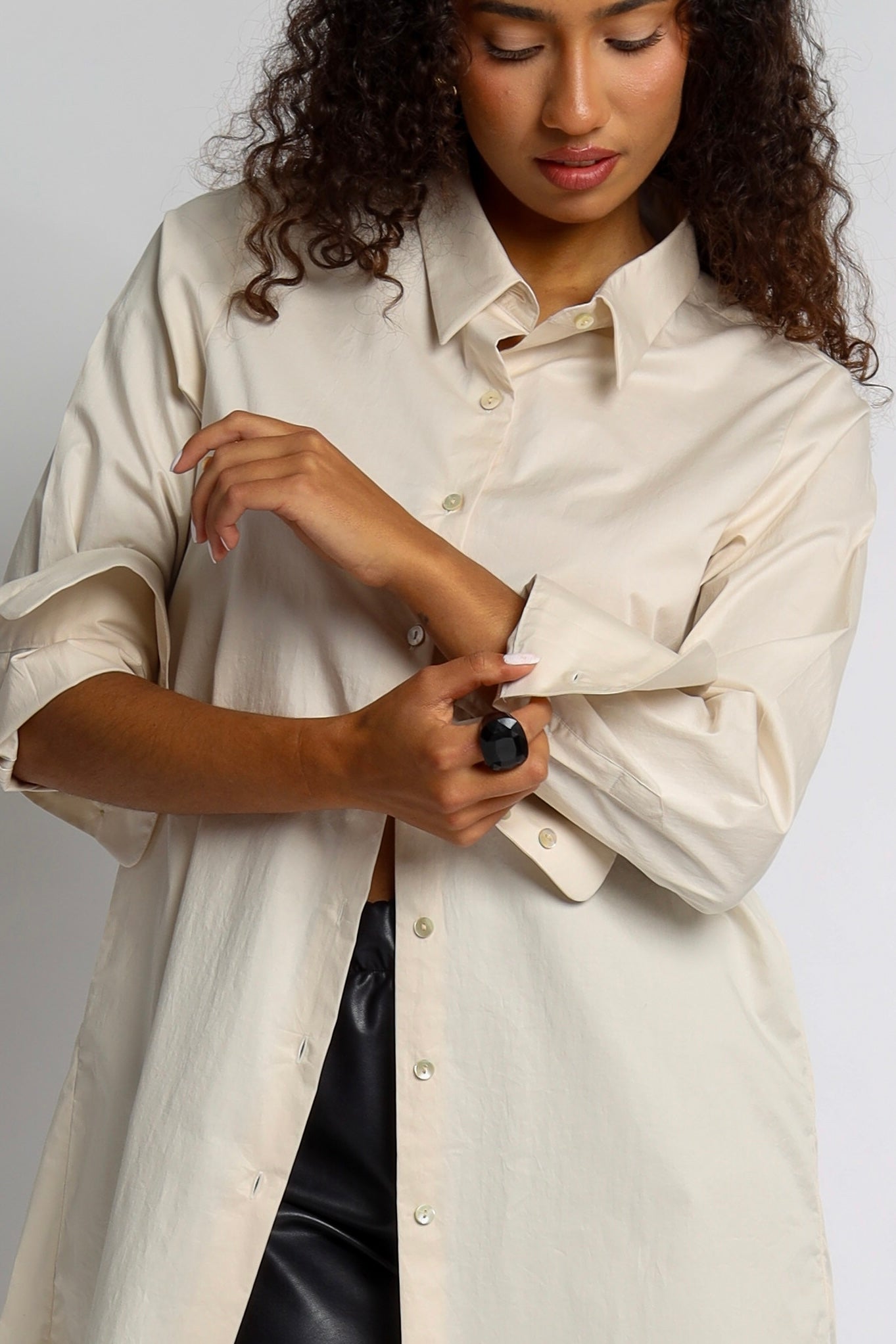 Angai Bluse aus Leicht Gecrashter Baumwolle