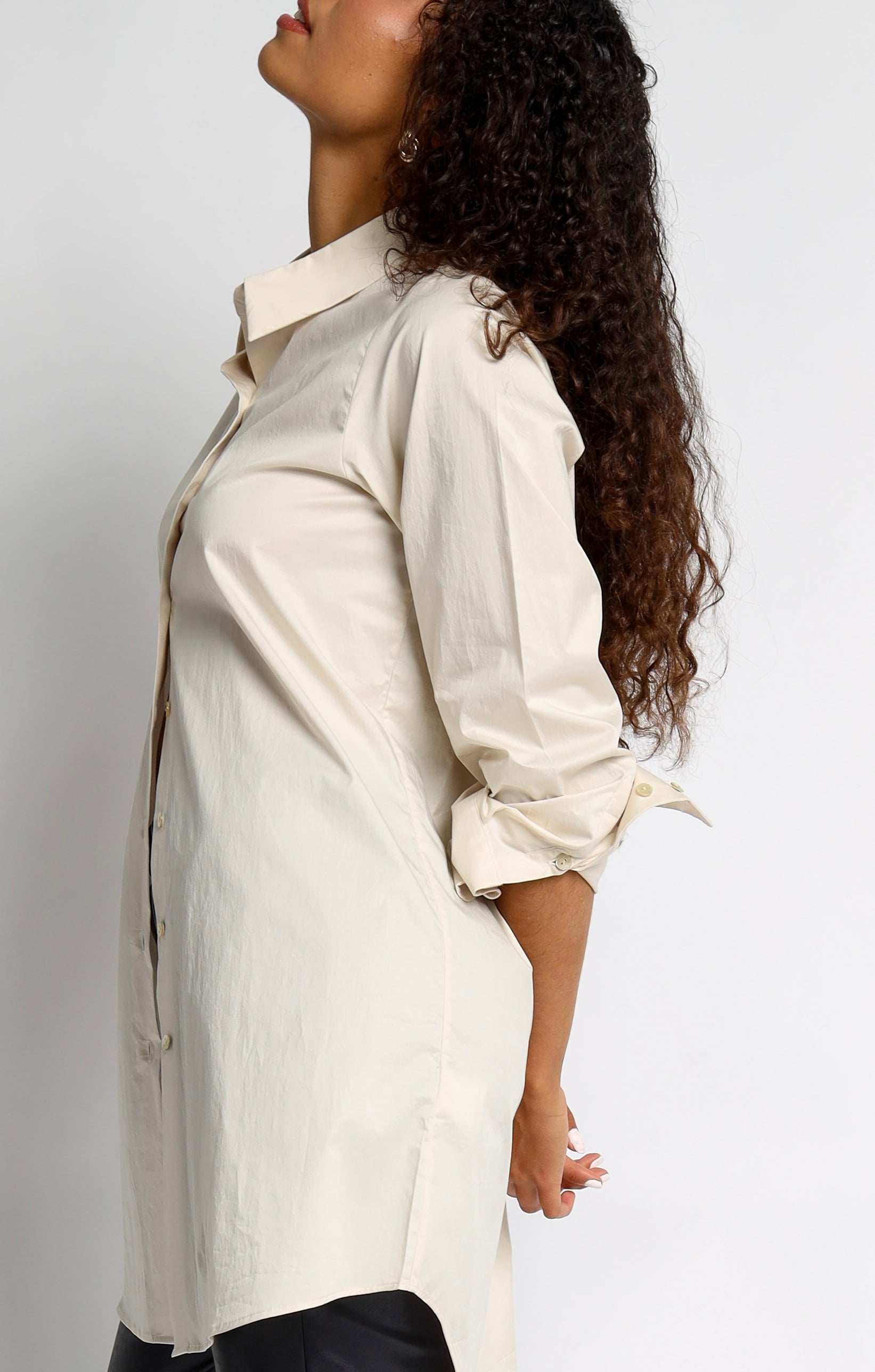 Angai Bluse aus Leicht Gecrashter Baumwolle