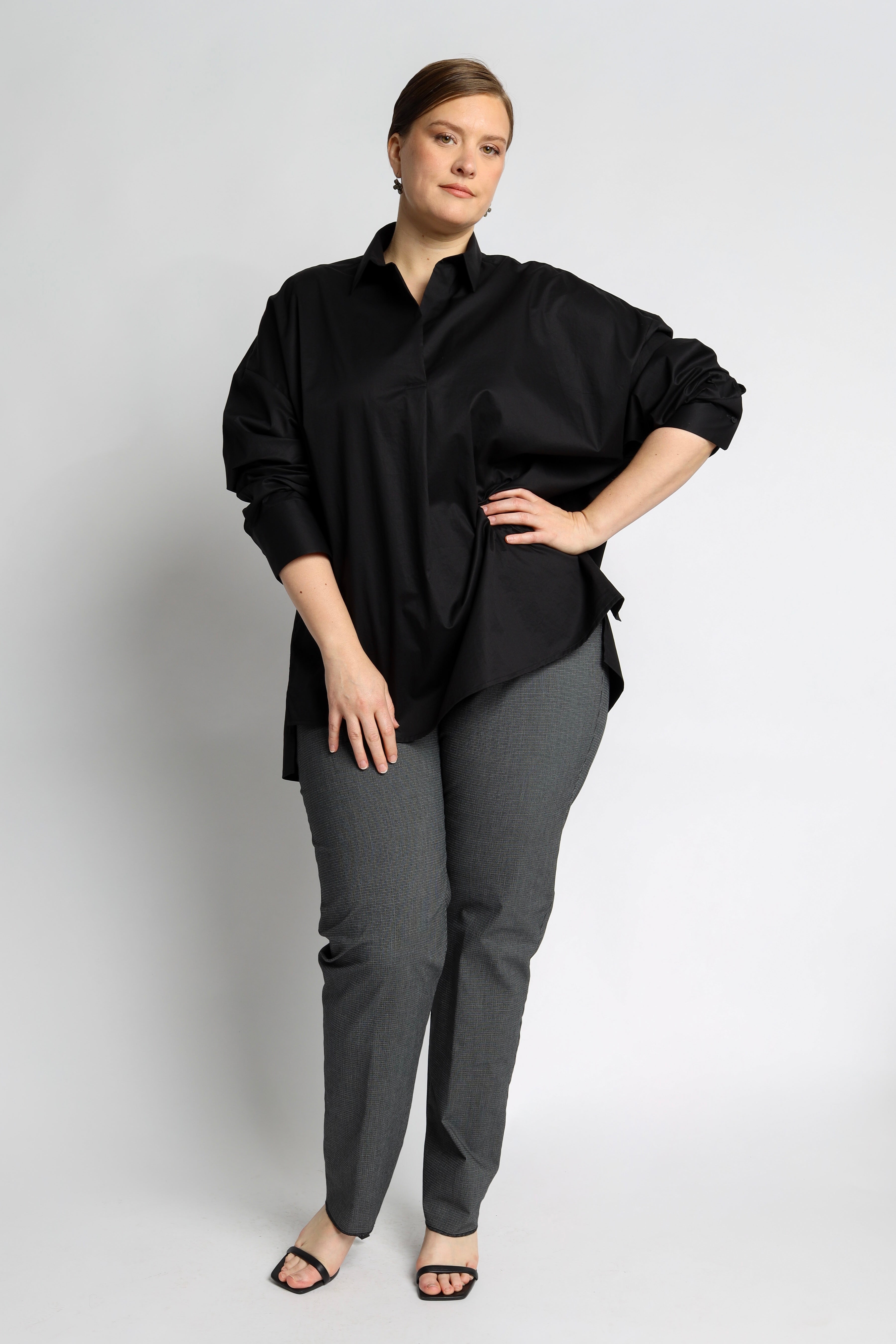 loose blouse with avant garde neck like