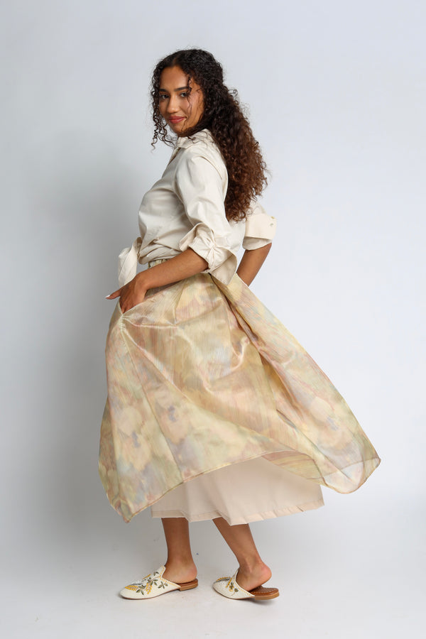 Tulip Jupe in Nylon-Seiden-Doppelorganza