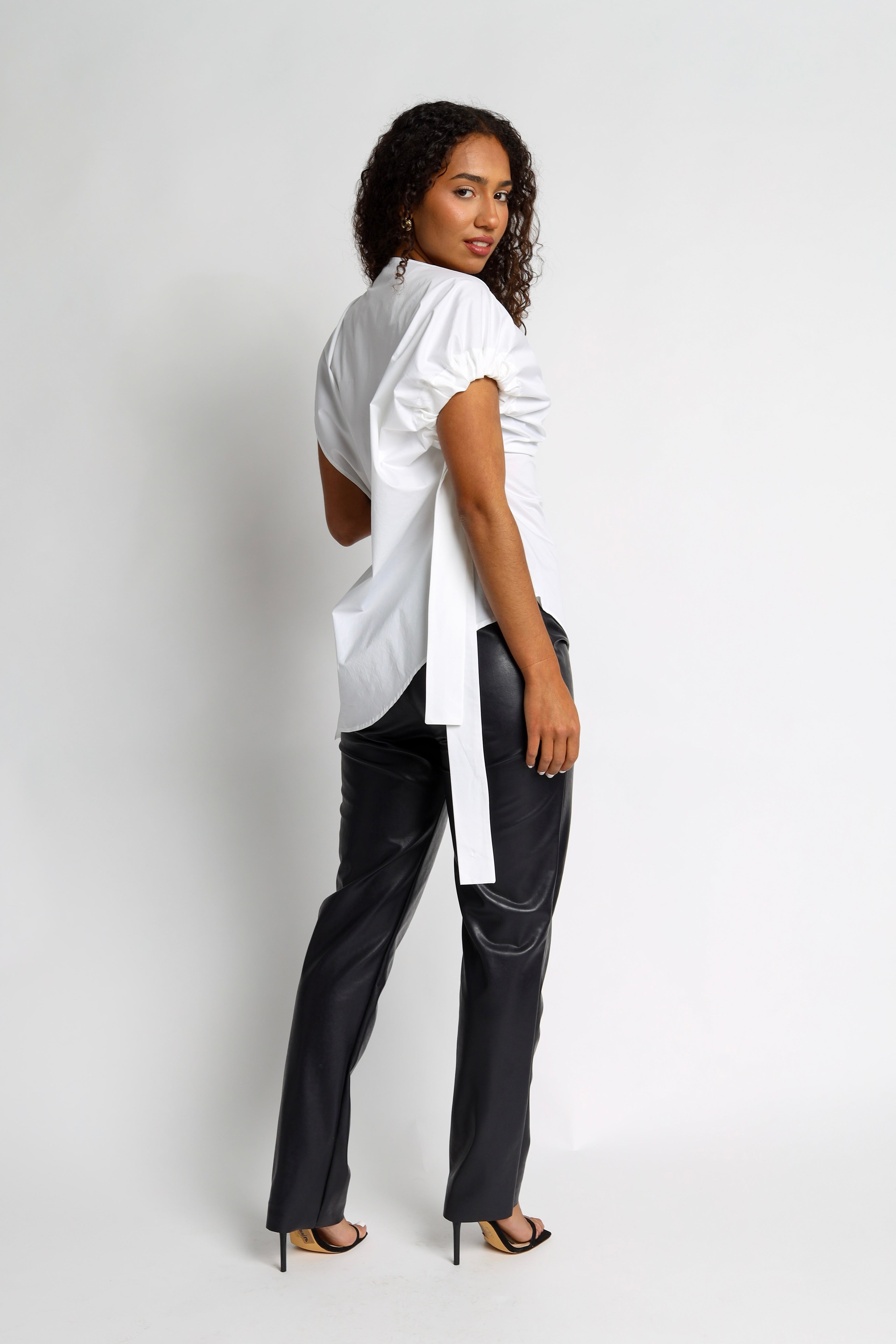 Fumi Blouse in Lightly Crushed Cotton