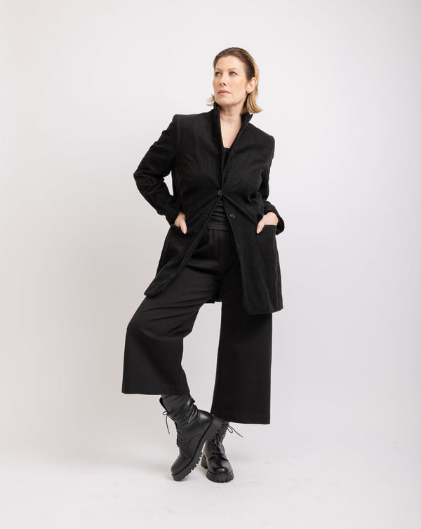 Maverick Long Blazer in Cotton Metal Manchester Weave - ADAM BRODY Zürich