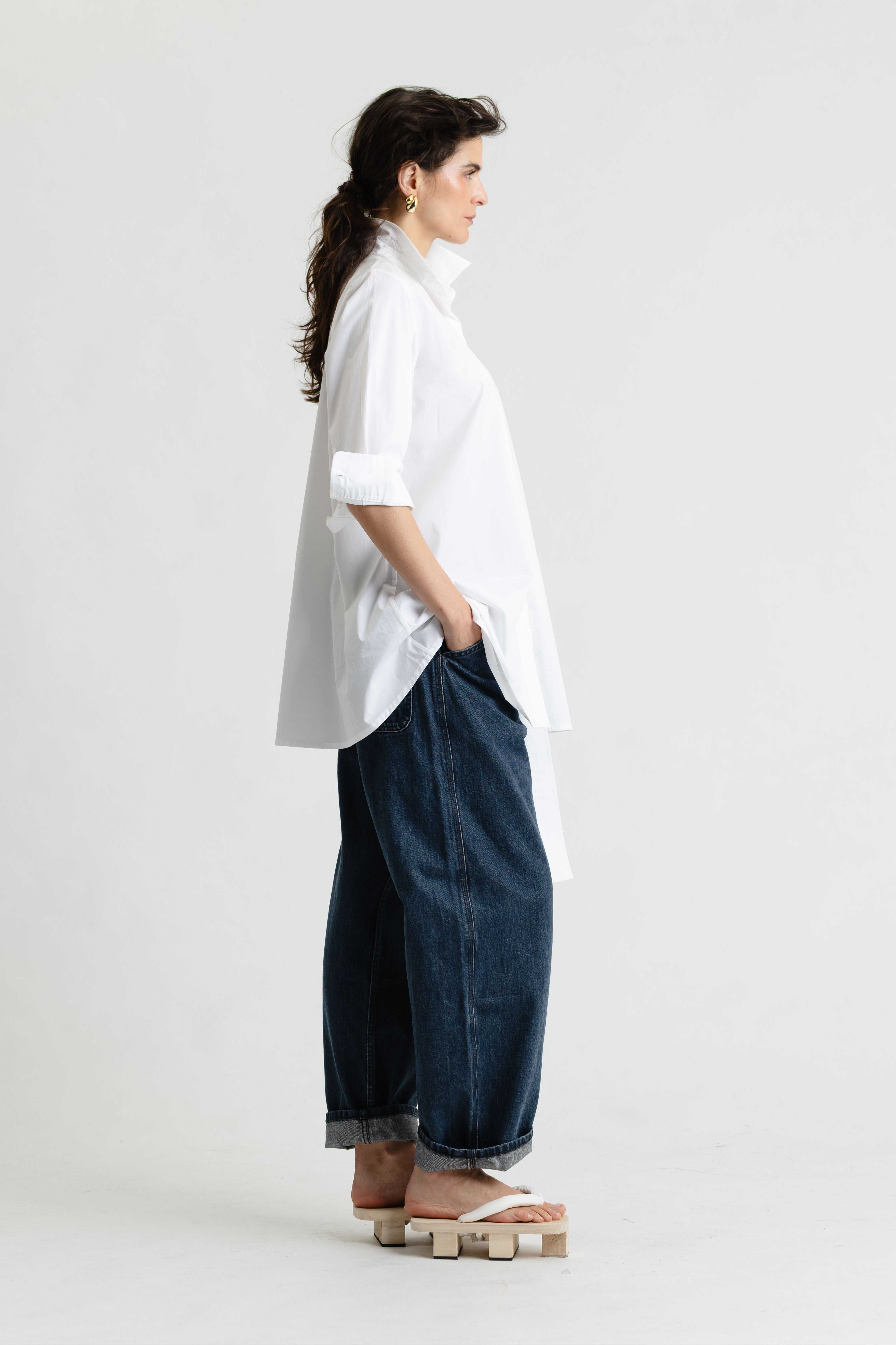 Yoko Blouse in Lightly Crushed Cotton