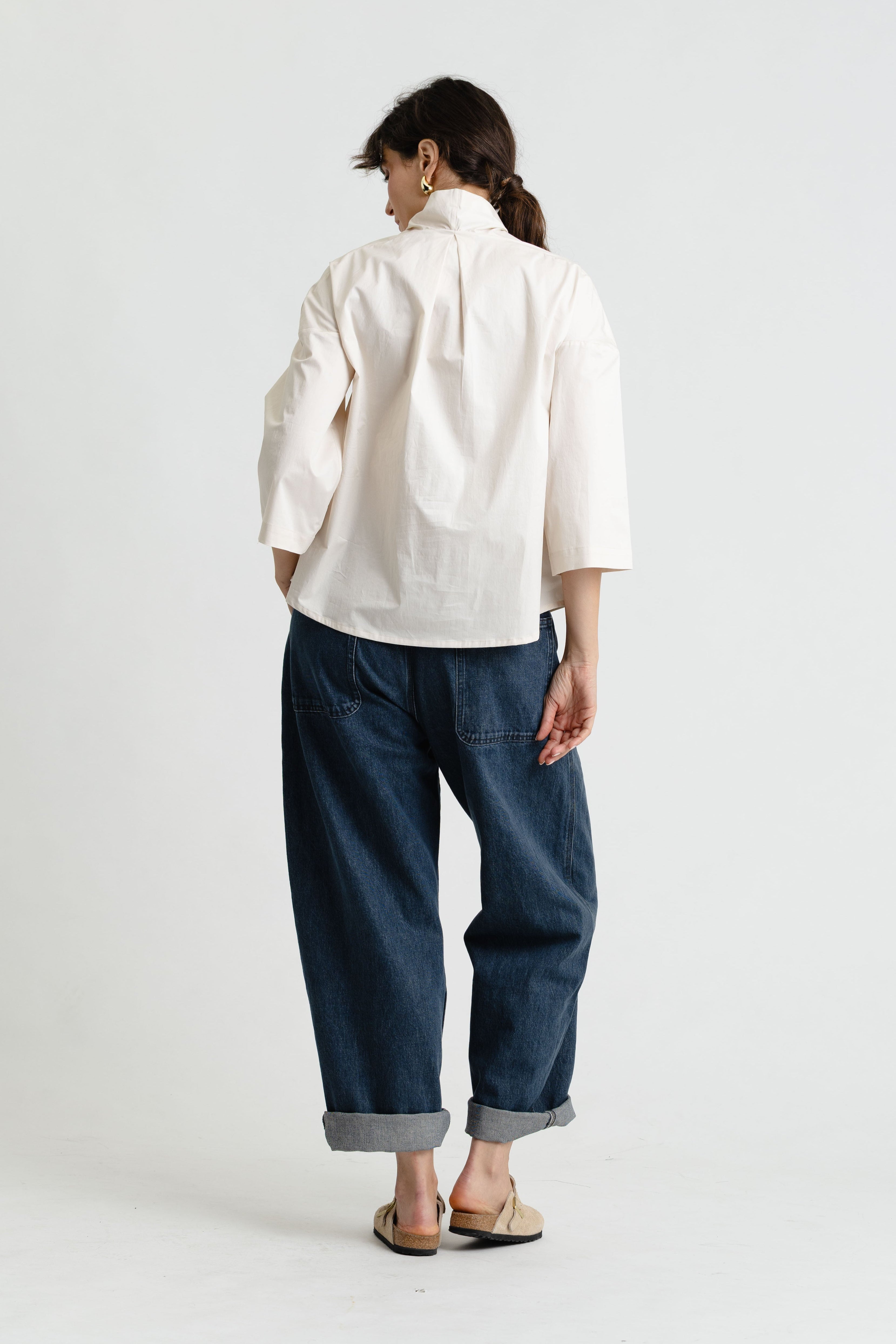 Katzu Blouse in Lightly Crushed Cotton