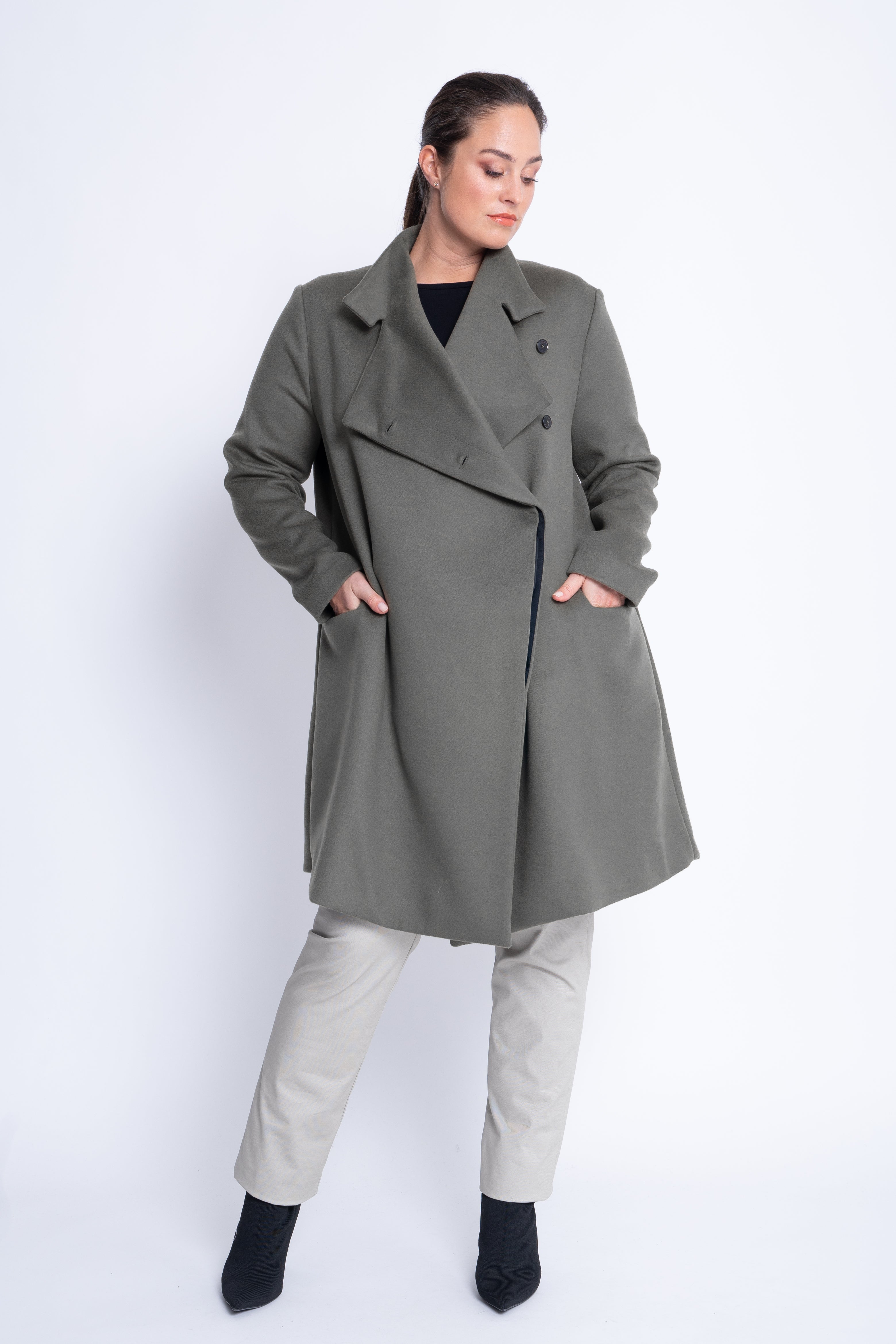 Gianna Coat in Anthracite Double Face Wool & Cashmere - ADAM BRODY Zürich