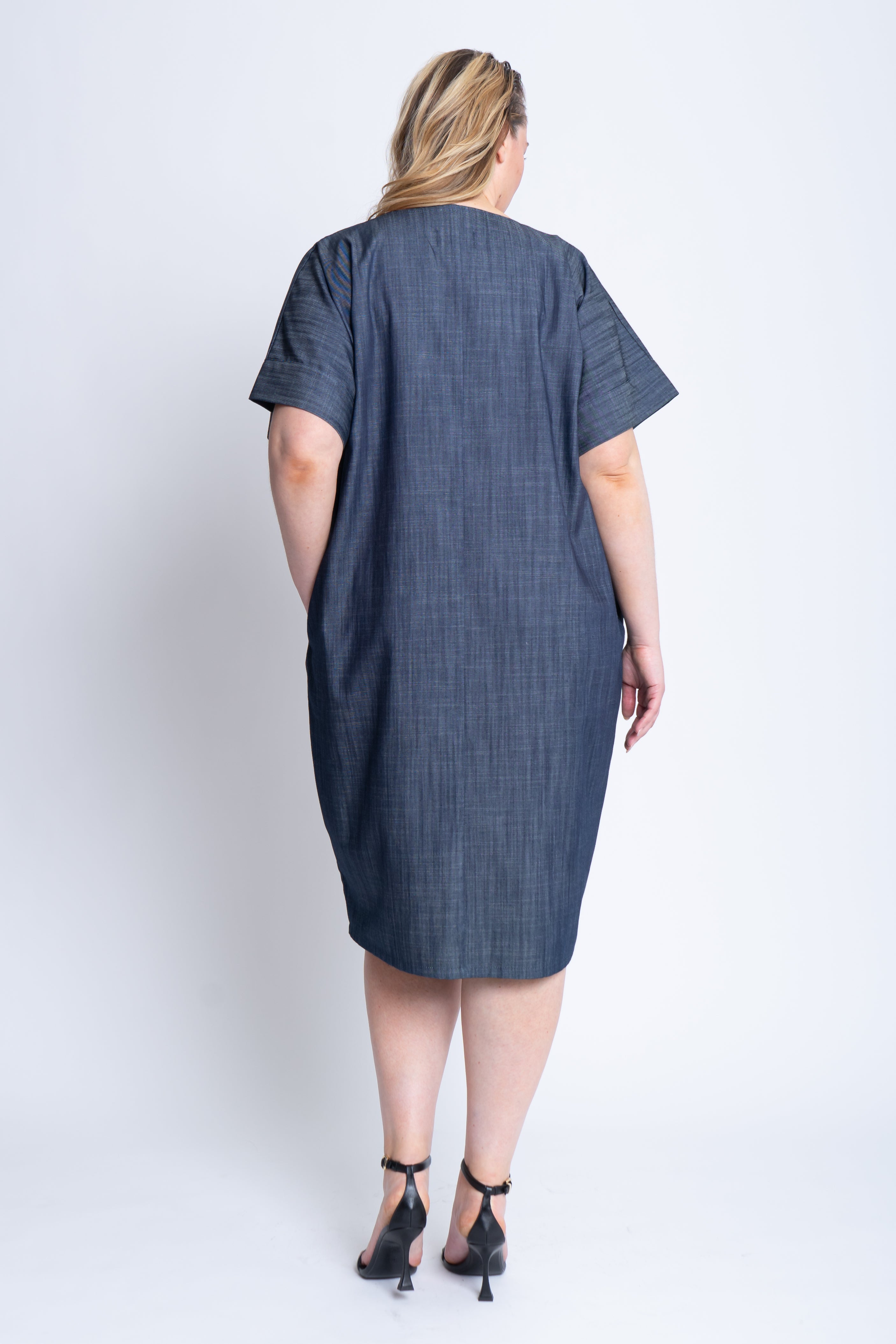 Nadine Dress in Cotton Denim - ADAM BRODY Zürich