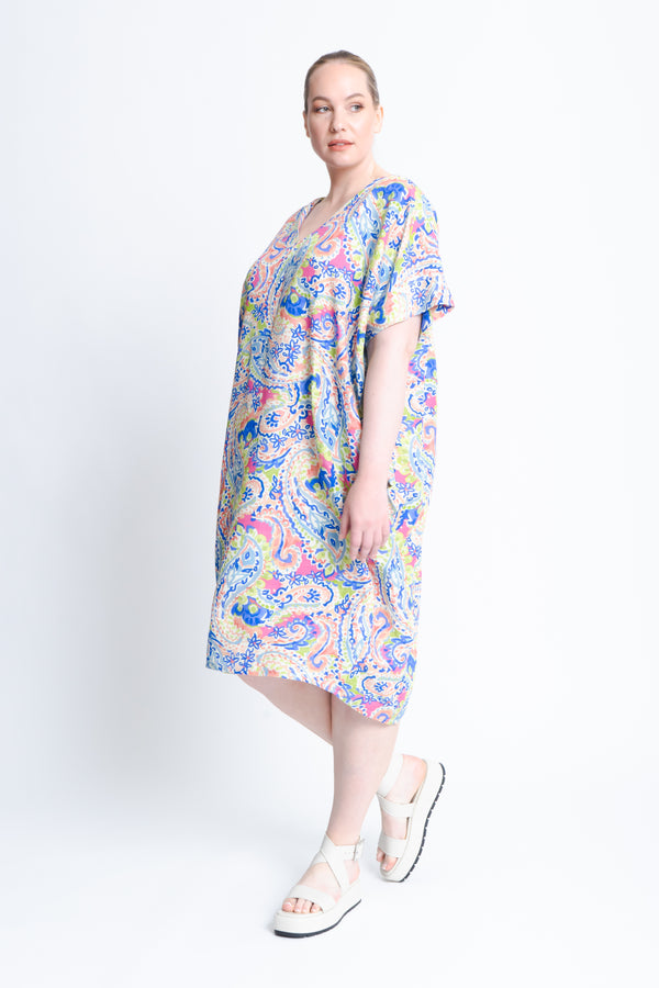 Nadine Dress in Viscose Paisley Print - ADAM BRODY Zürich