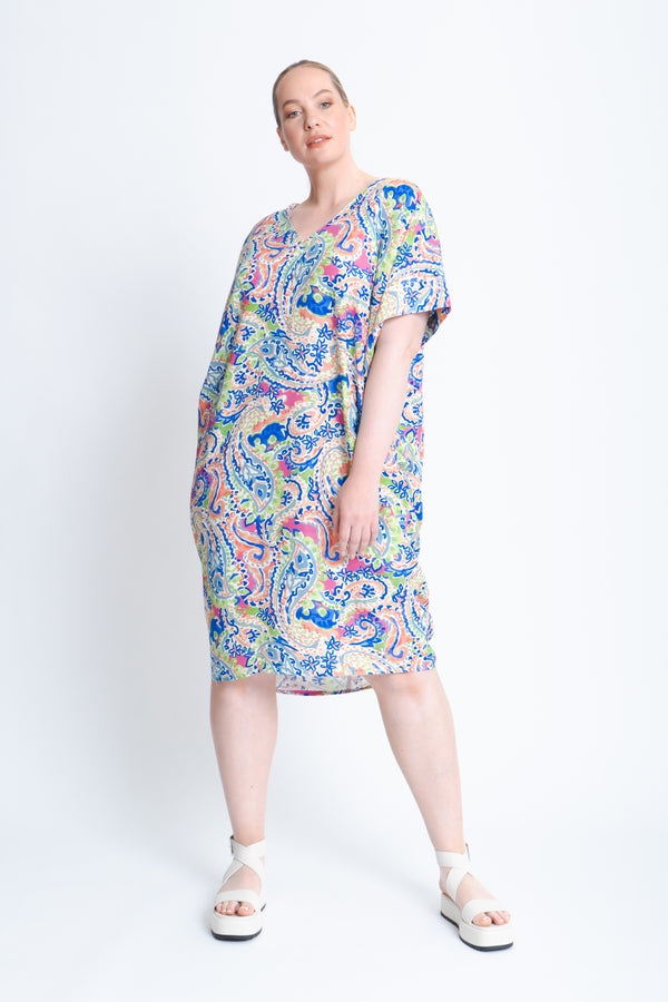 Nadine Dress in Viscose Paisley Print - ADAM BRODY Zürich