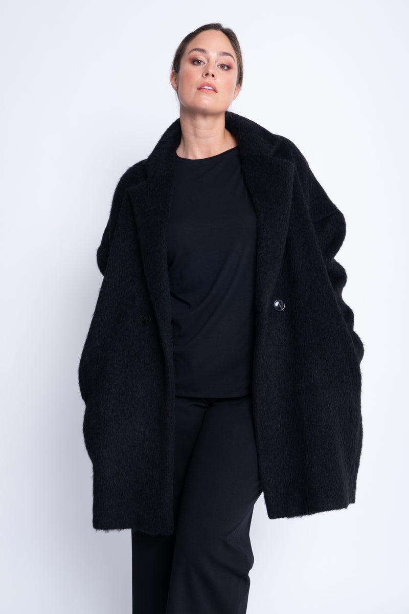 Olivia Coat in Black Wool Blend - ADAM BRODY Zürich