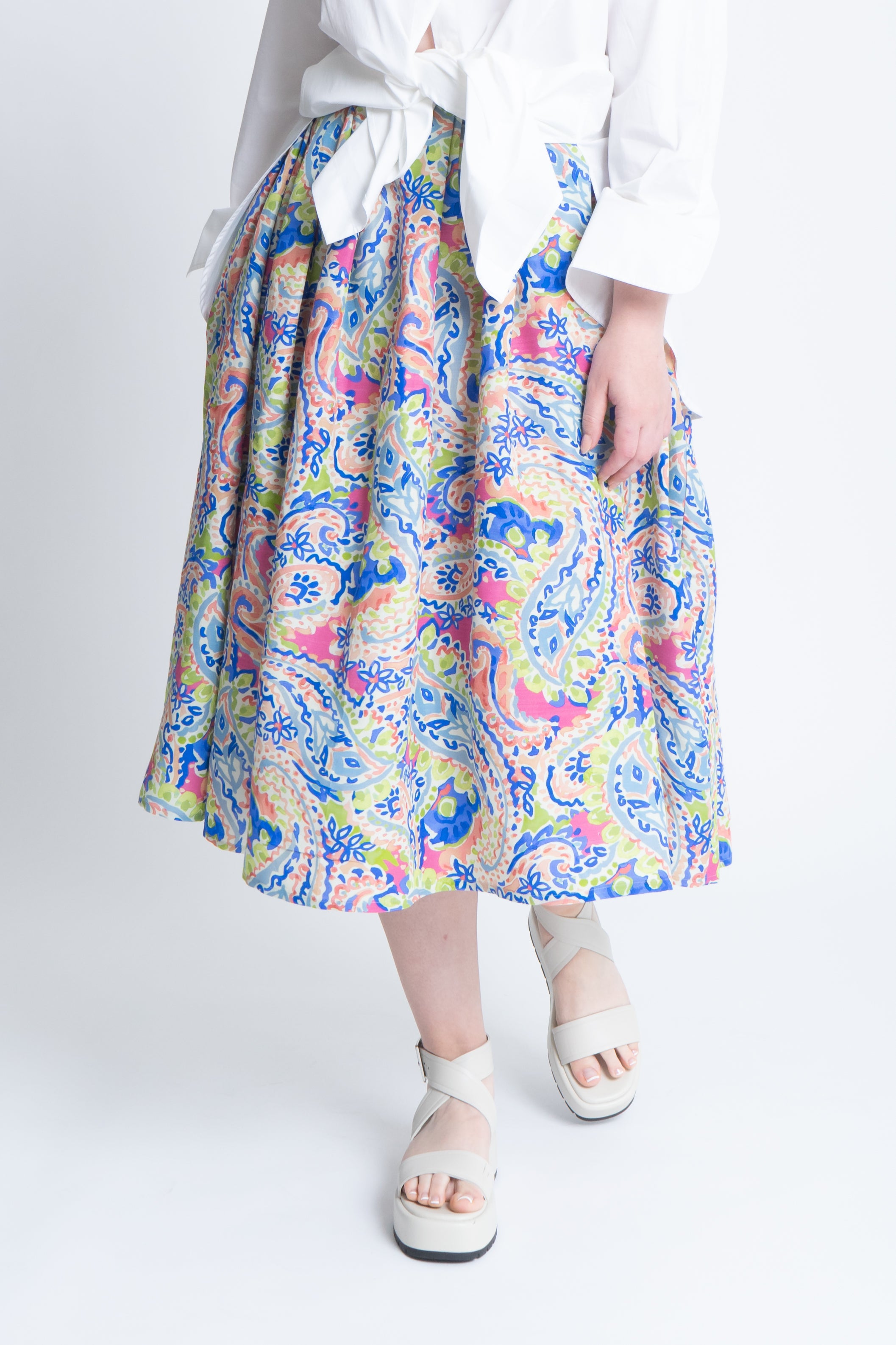 Tulip Skirt in Viscose Paisley Print - ADAM BRODY Zürich