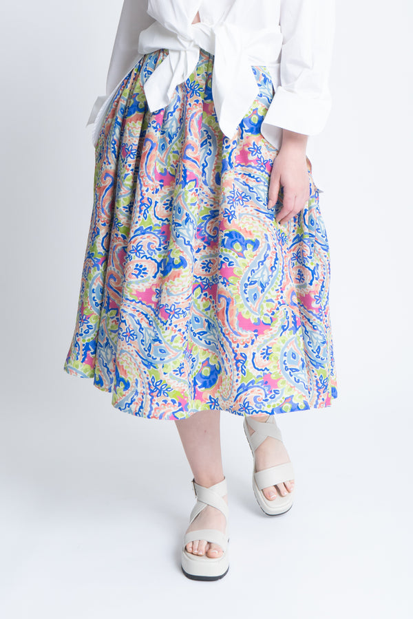 Tulip Skirt in Viscose Paisley Print - ADAM BRODY Zürich