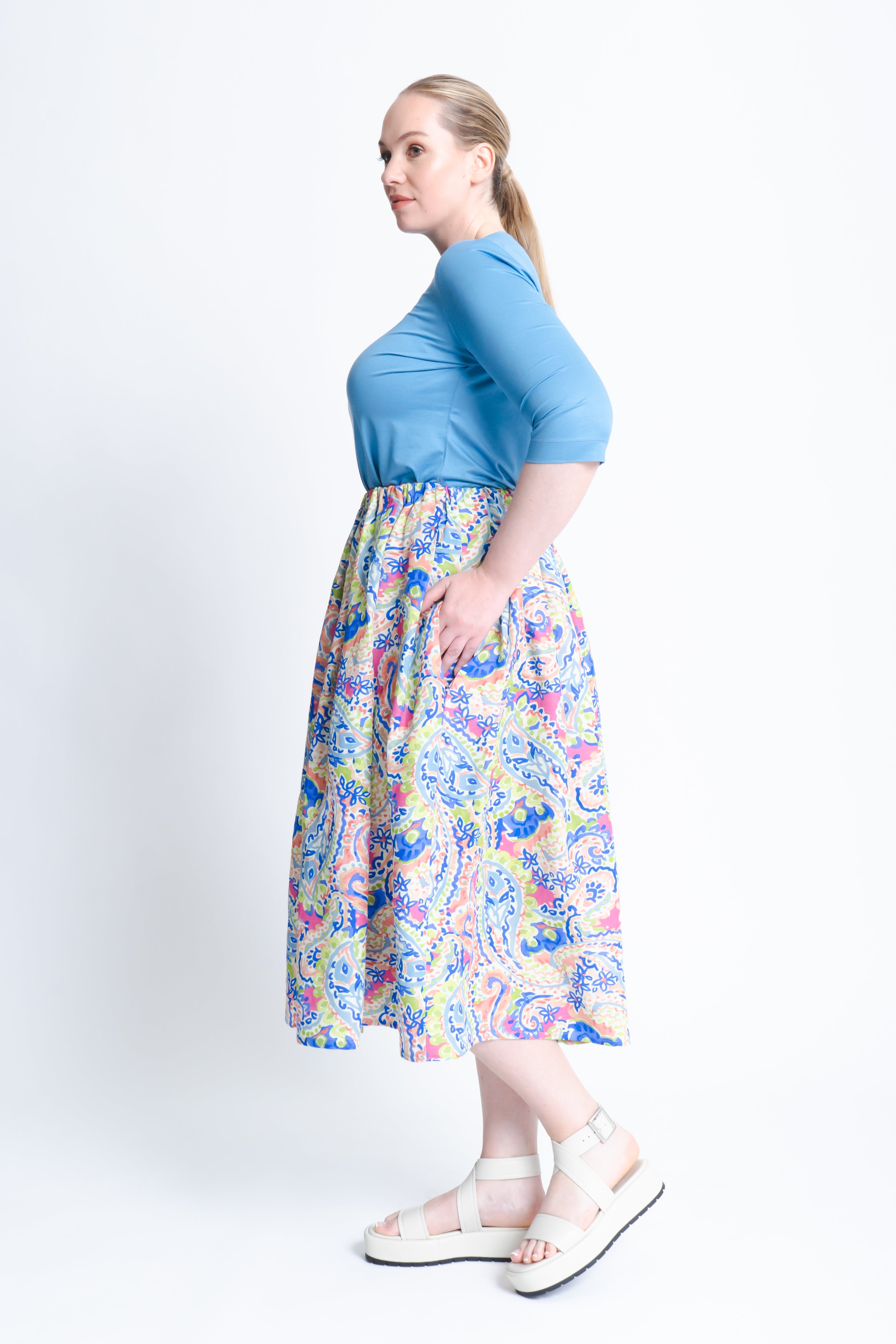 Tulip Skirt in Viscose Paisley Print - ADAM BRODY Zürich