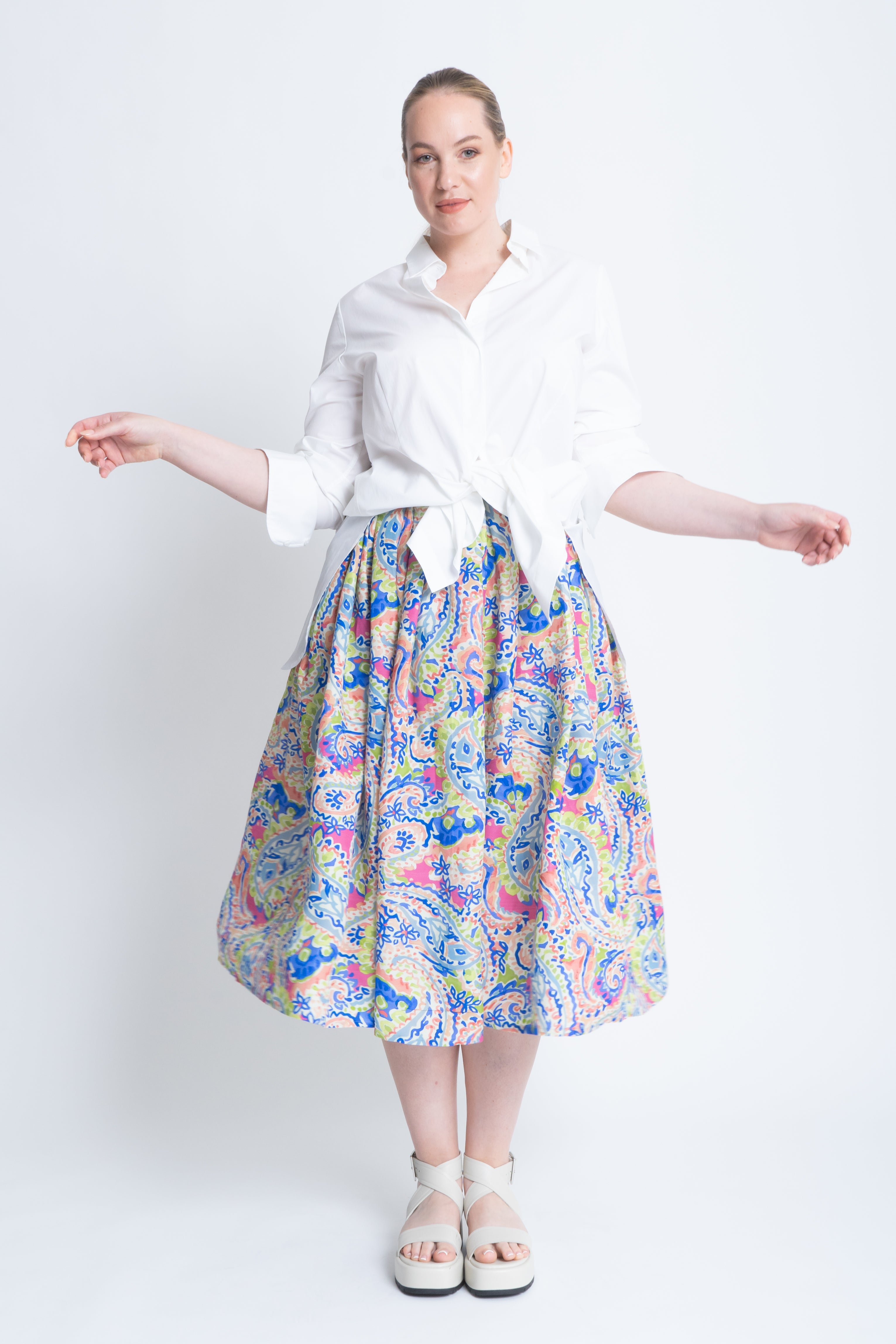 Tulip Skirt in Viscose Paisley Print - ADAM BRODY Zürich