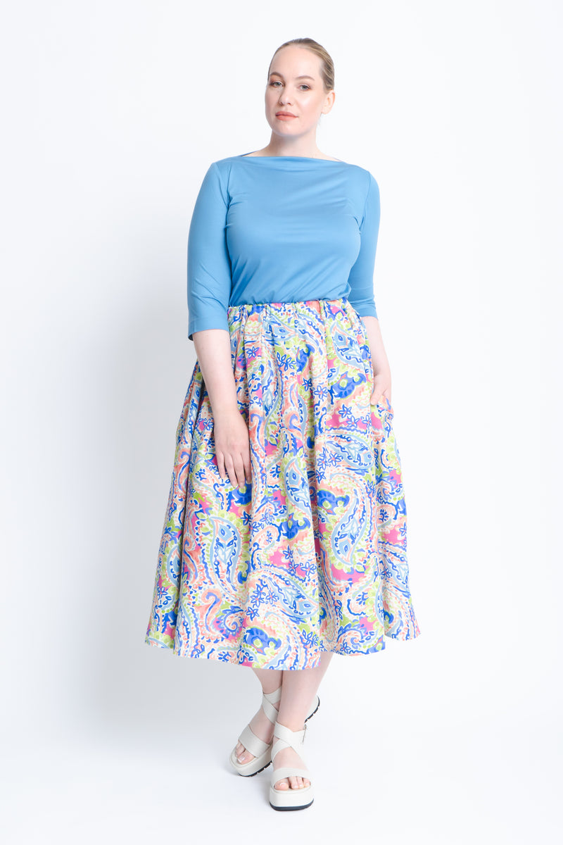 Tulip Skirt in Viscose Paisley Print - ADAM BRODY Zürich