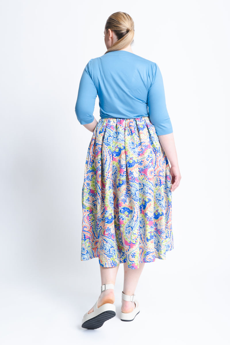 Tulip Skirt in Viscose Paisley Print - ADAM BRODY Zürich